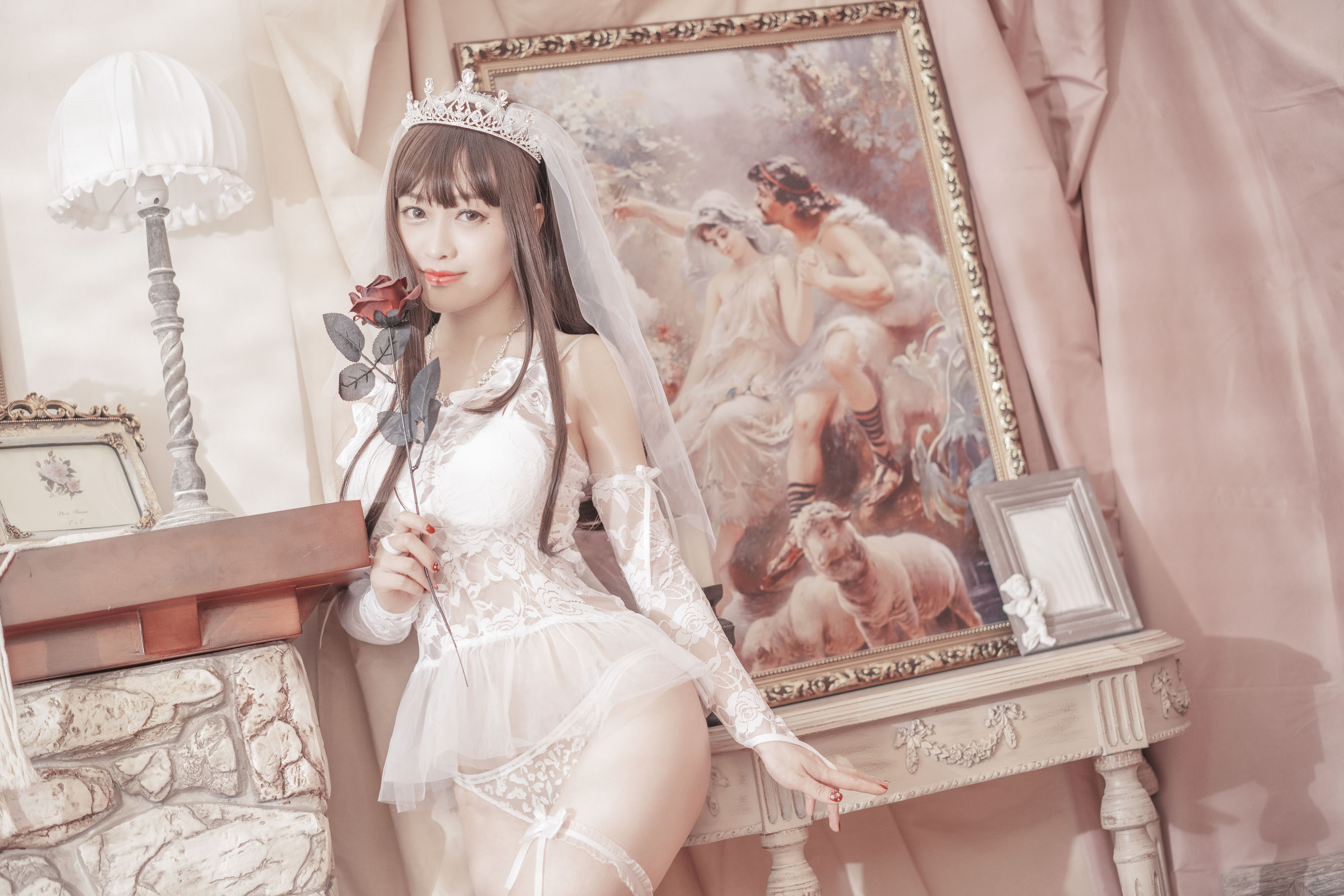 [网红COSER写真] 动漫博主脱尾巴Mizuki - 婚纱/(30P)