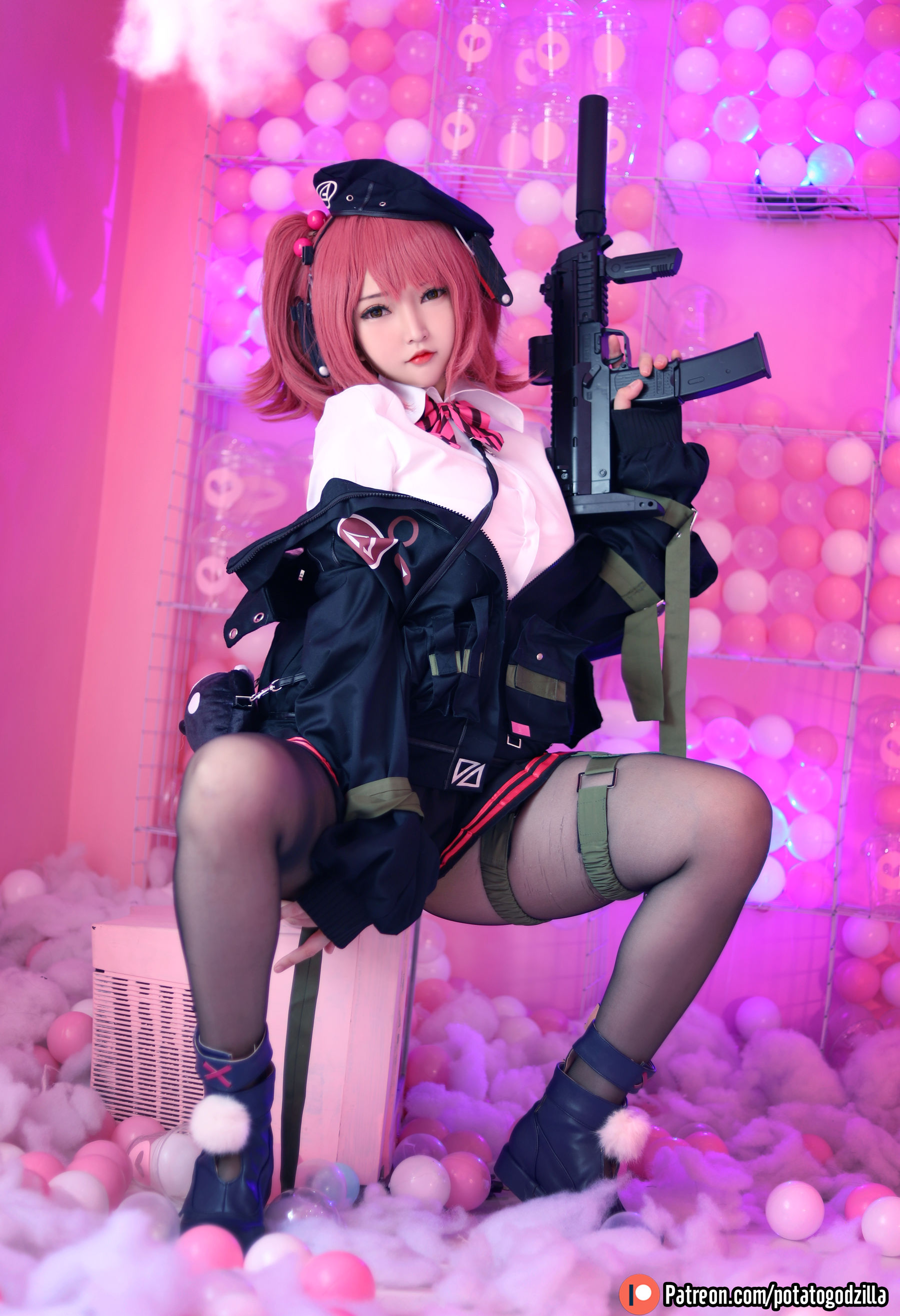 [网红COSER写真] Coser小姐姐Potato Godzilla - MP7 (Girls Frontline)/(40P)