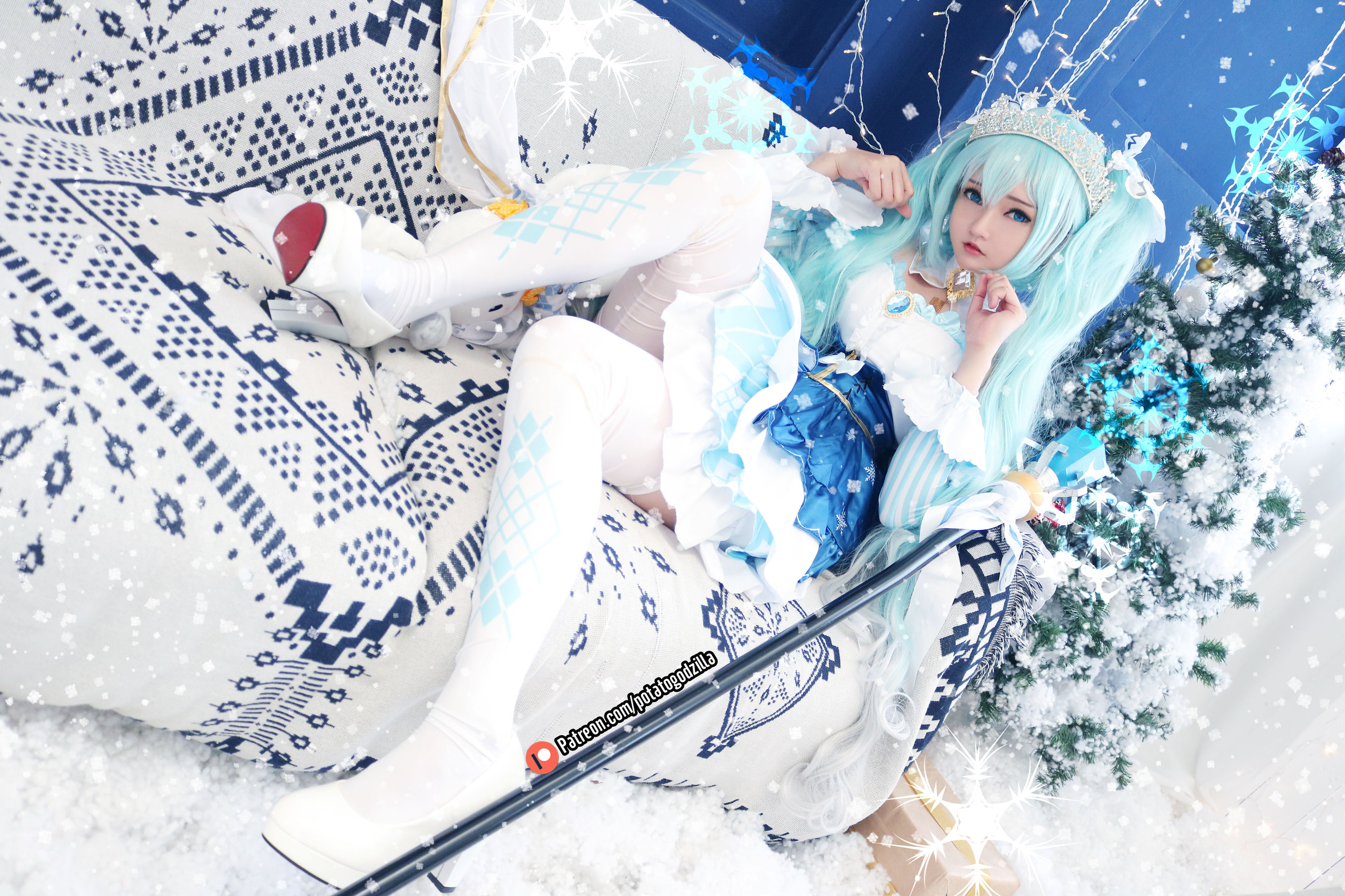 [COS福利] Coser小姐姐Potato Godzilla - Snow Miku/(41P)