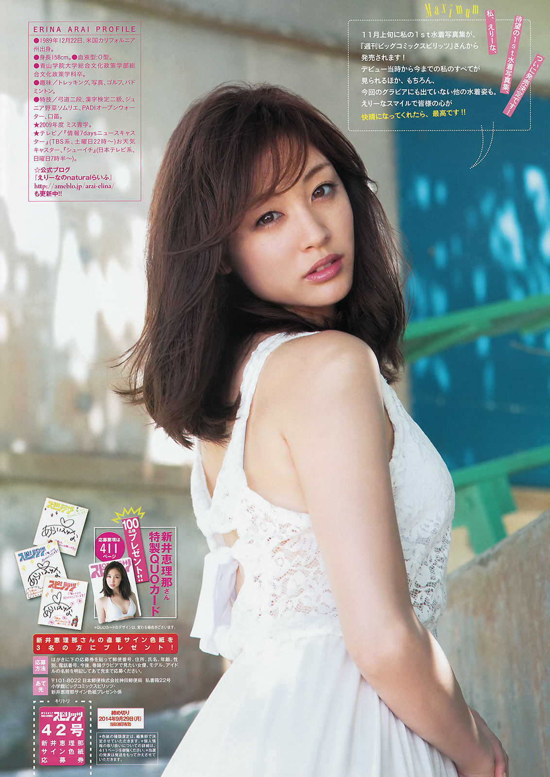 [Weekly Big Comic Spirits] 2014年No.42 新井恵理那/(7P)