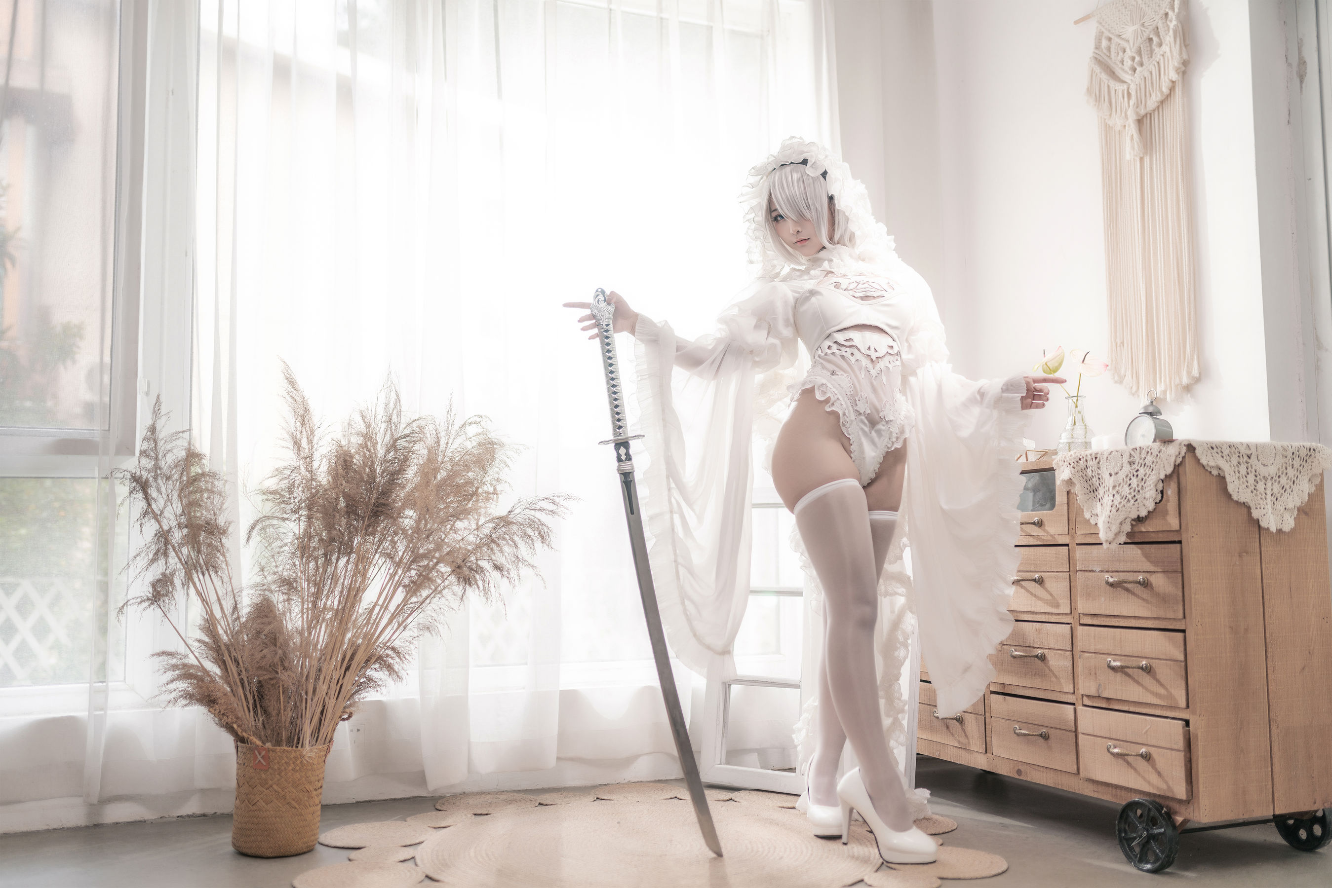 [Cosplay] 动漫博主蠢沫沫 - 尼尔纪元 白花嫁/(20P)