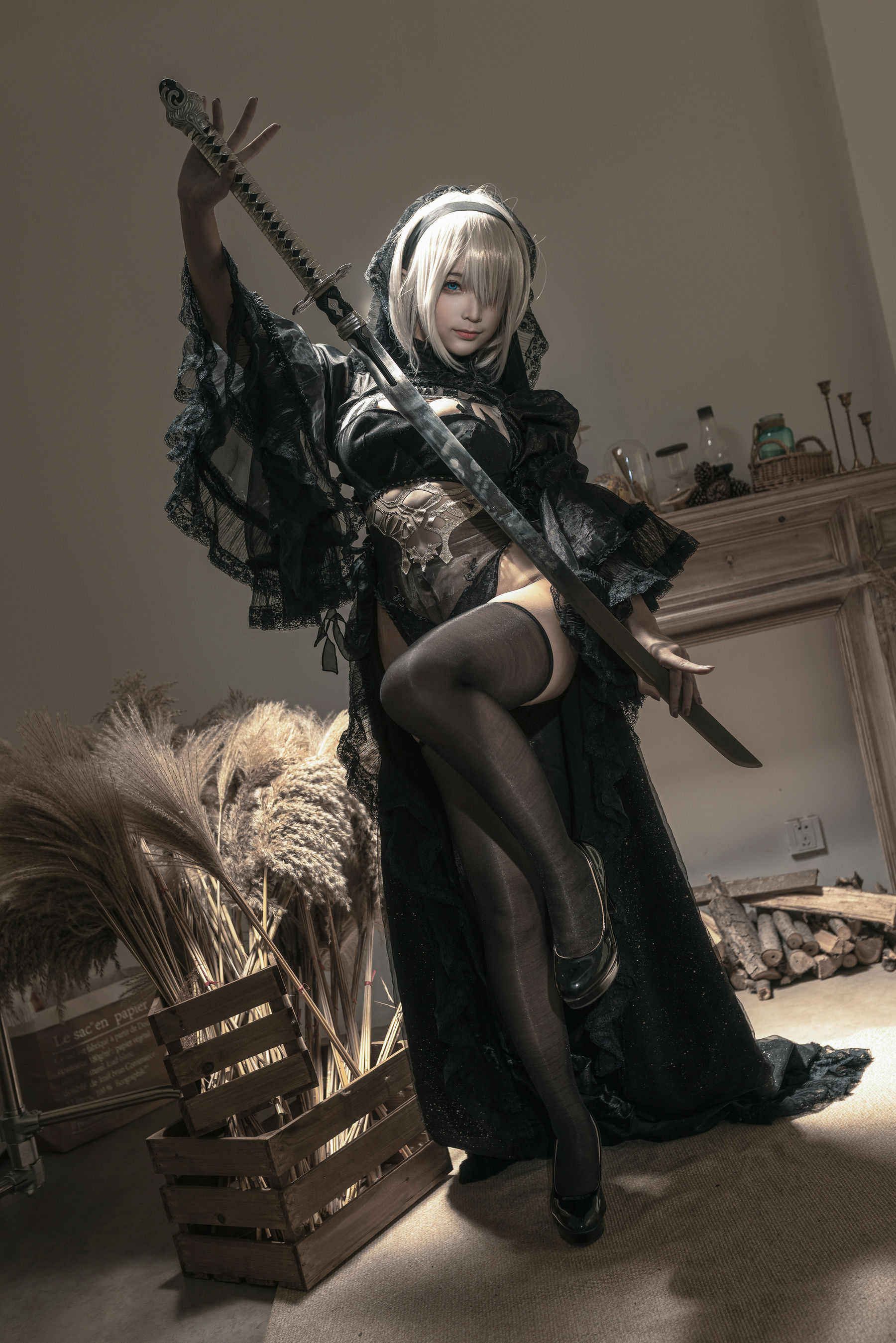 [Cosplay] 动漫博主蠢沫沫 - 尼尔纪元 黑花嫁/(20P)