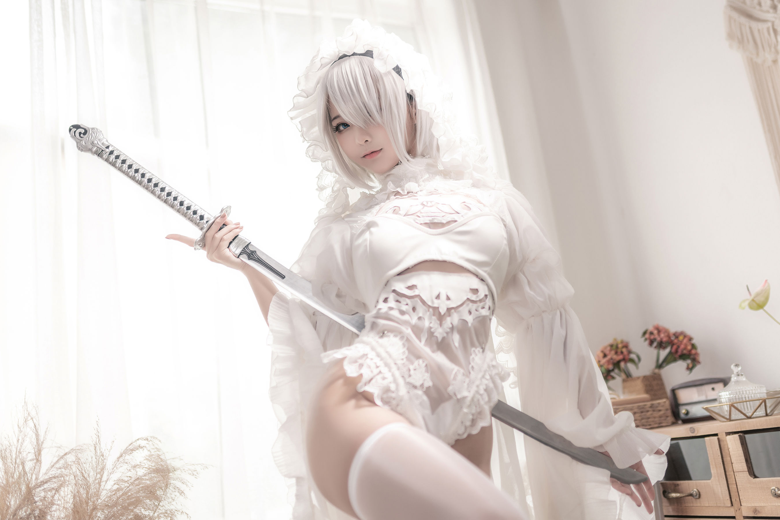 [Cosplay] 动漫博主蠢沫沫 - 尼尔纪元 白花嫁/(20P)