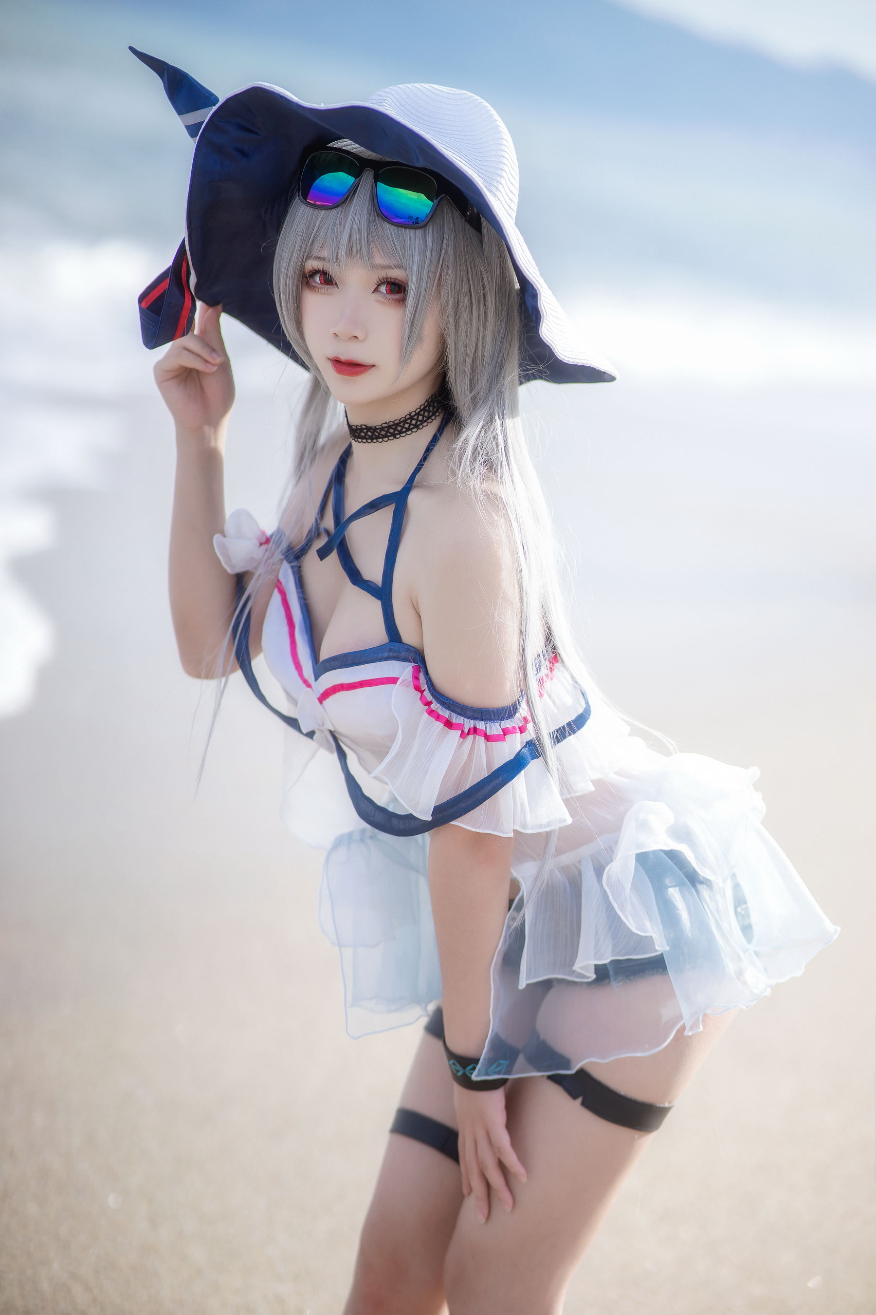 [Cosplay] 动漫博主樱落酱w - 斯卡蒂泳装/(21P)