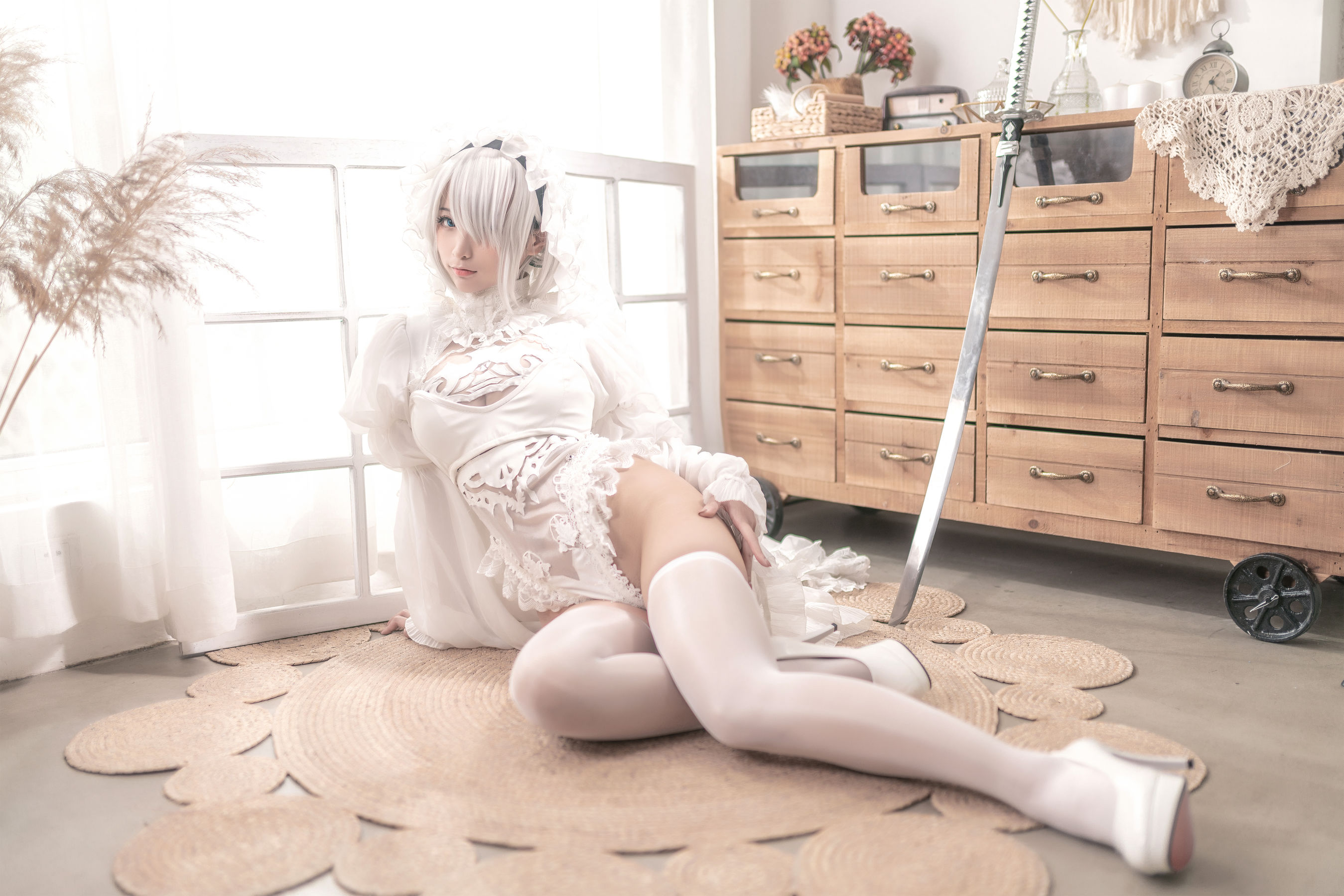 [Cosplay] 动漫博主蠢沫沫 - 尼尔纪元 白花嫁/(20P)