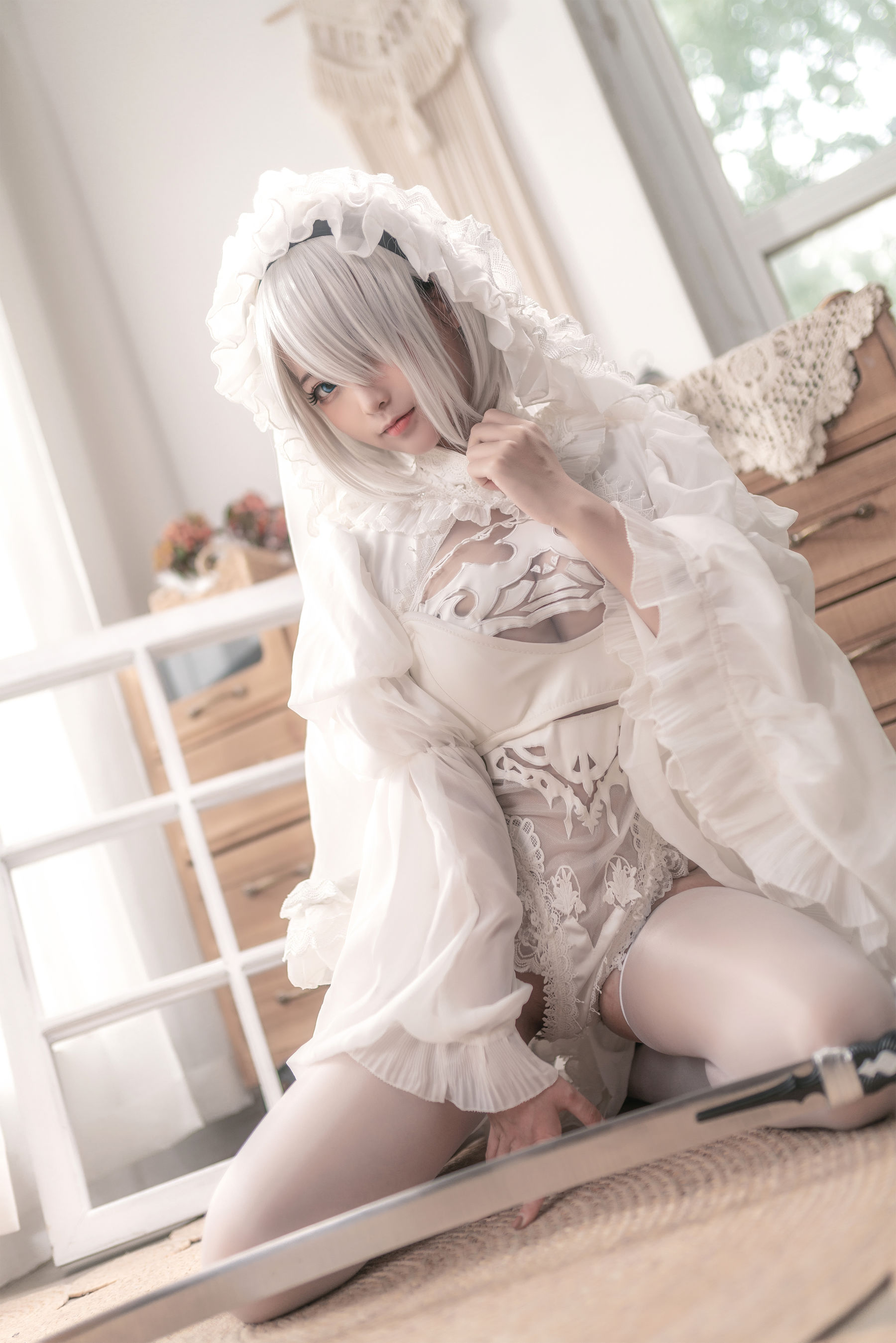 [Cosplay] 动漫博主蠢沫沫 - 尼尔纪元 白花嫁/(20P)