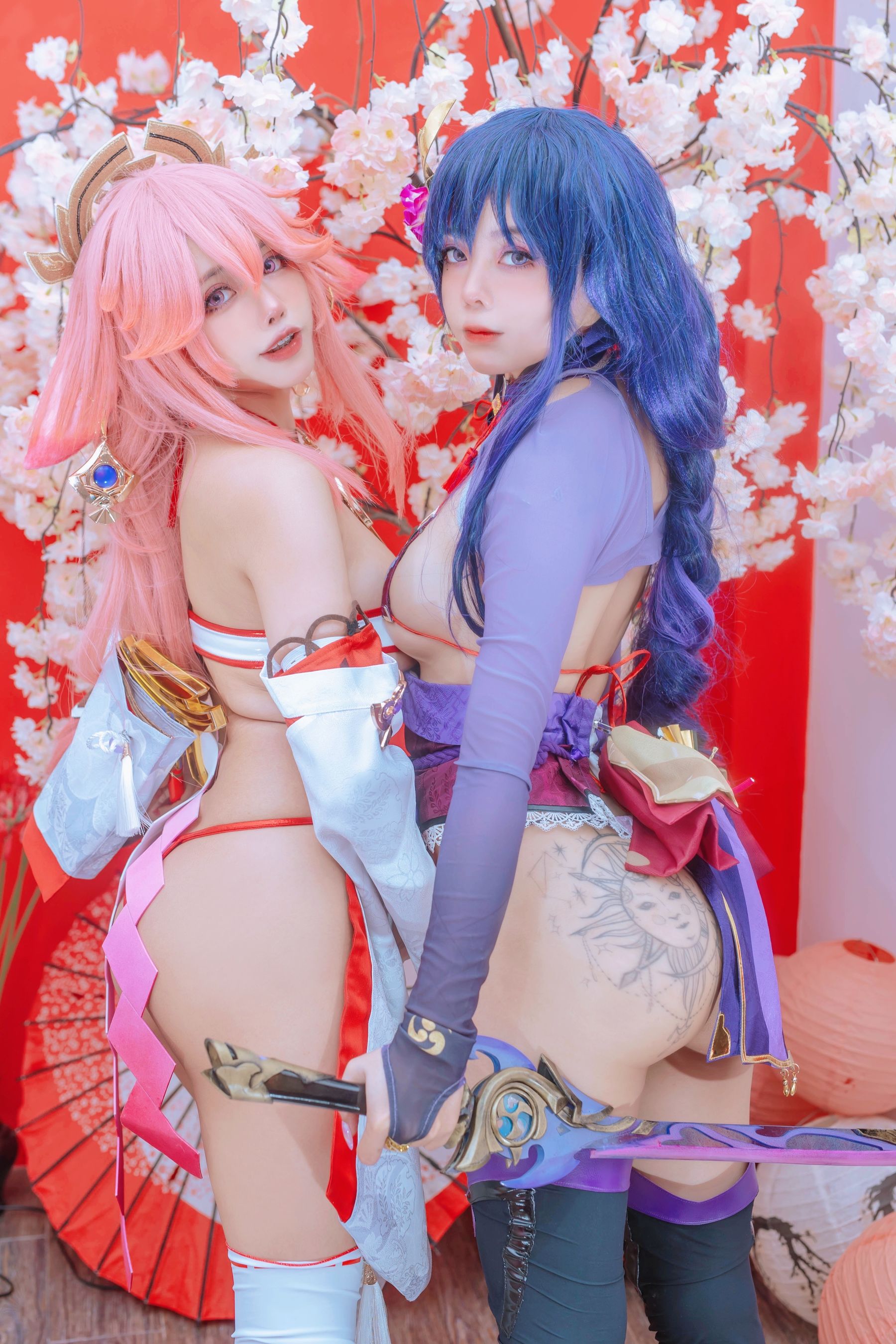 [福利COS] 日本性感萝莉Byoru&Yae Miko Raiden Shogun/(94P)