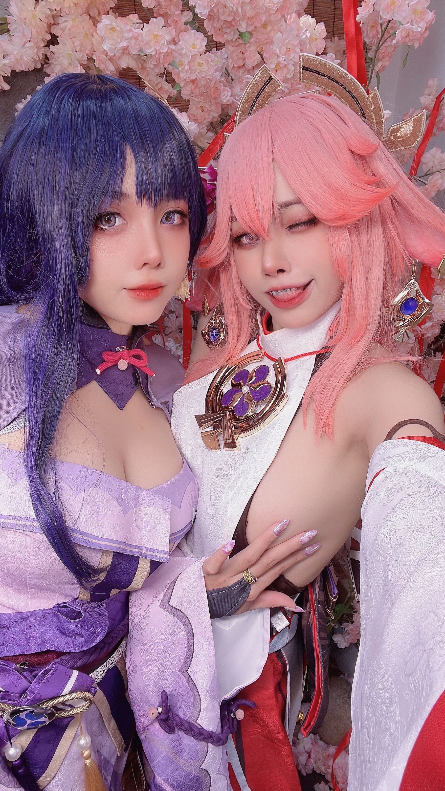 [福利COS] 日本性感萝莉Byoru&Yae Miko Raiden Shogun/(94P)