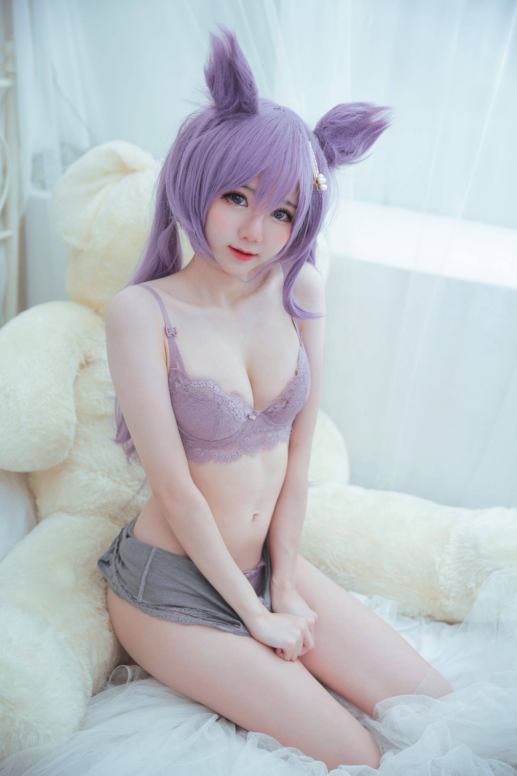 [福利COS] Sally Dorasnow - Keqing Lingerie/(46P)