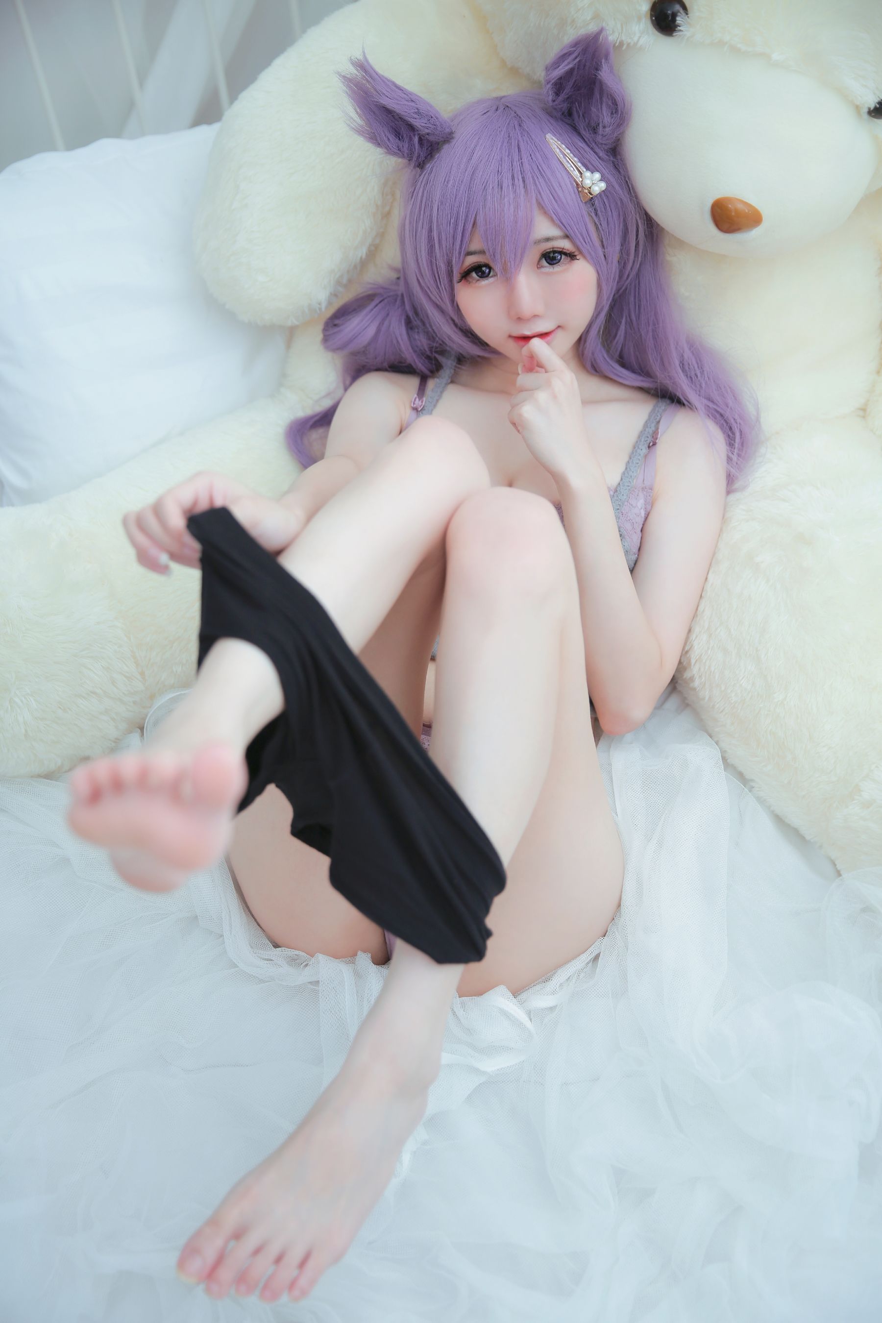 [福利COS] Sally Dorasnow - Keqing Lingerie/(46P)