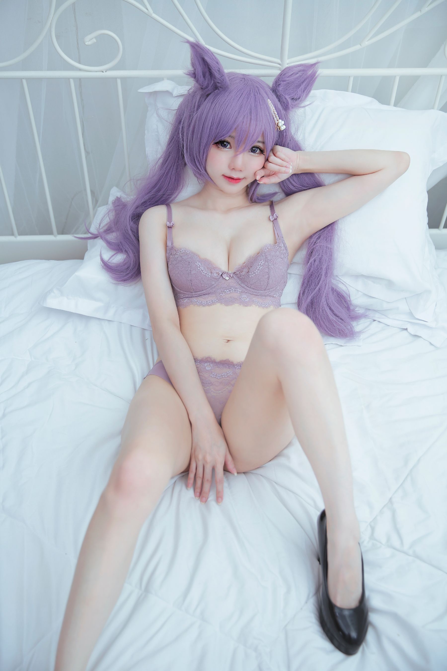 [福利COS] Sally Dorasnow - Keqing Lingerie/(46P)