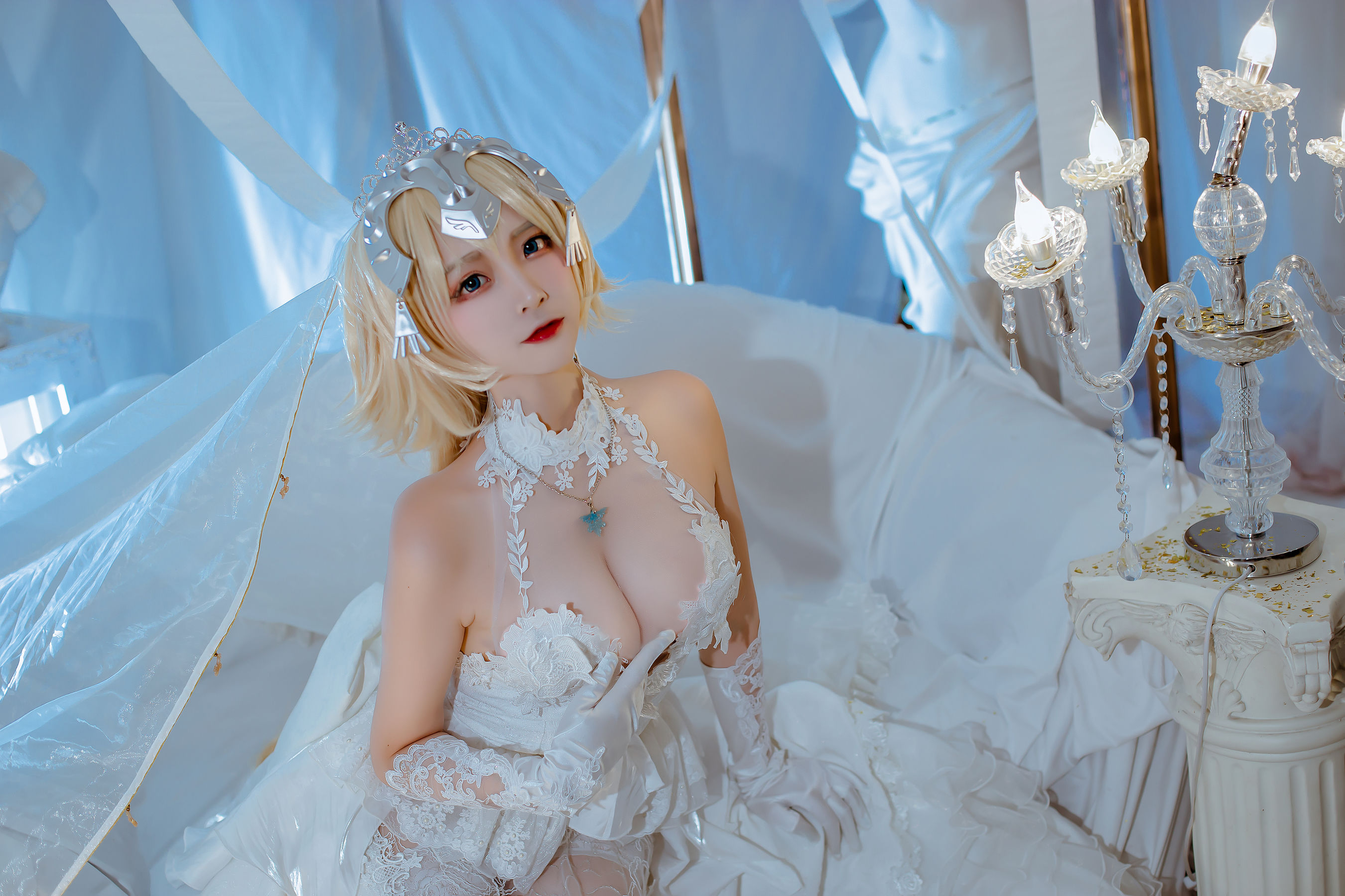 [福利COS] 人气Coser二佐Nisa - fate贞德花嫁/(12P)