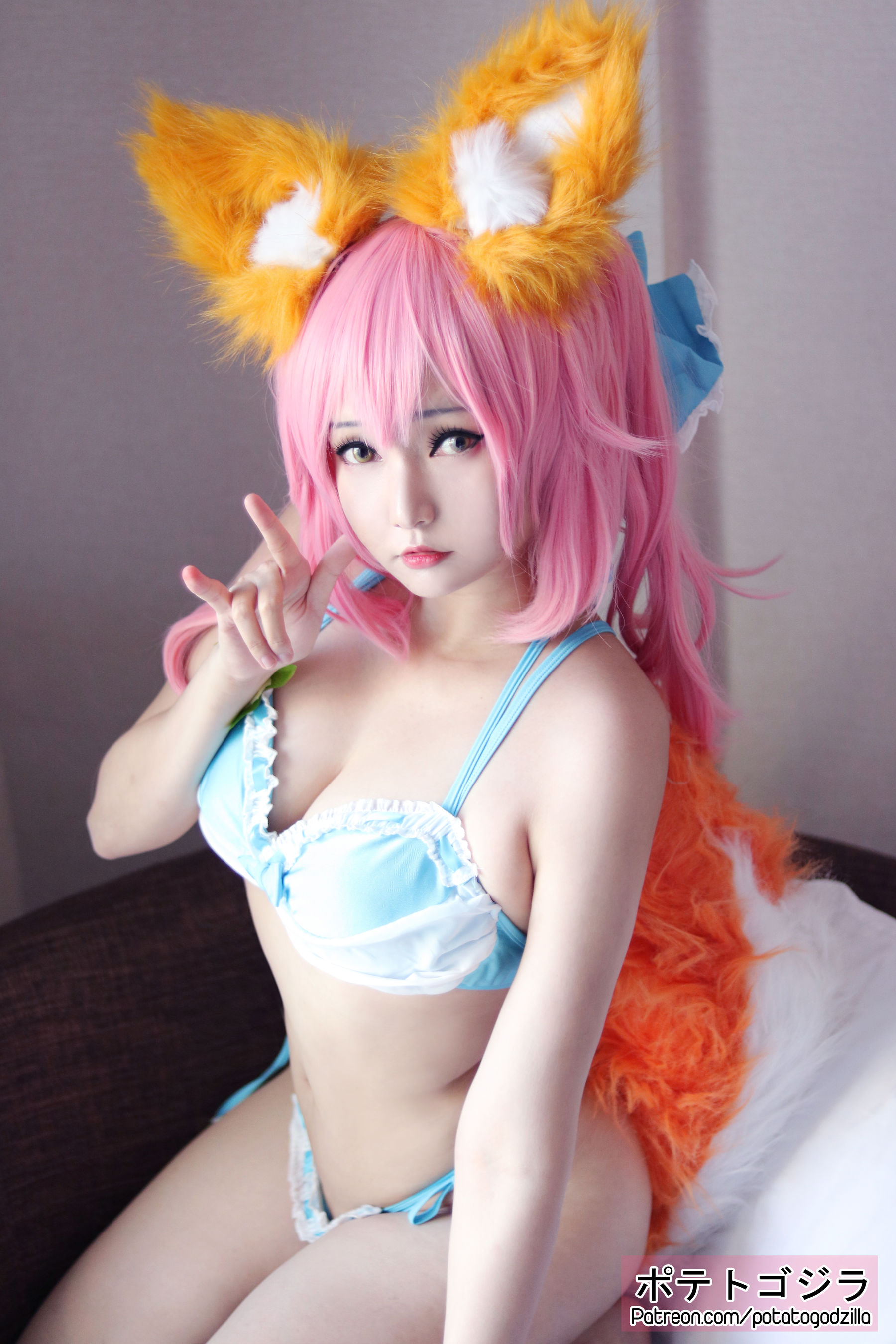 [福利COS] Coser小姐姐Potato Godzilla - Tamamo Bikini/(20P)