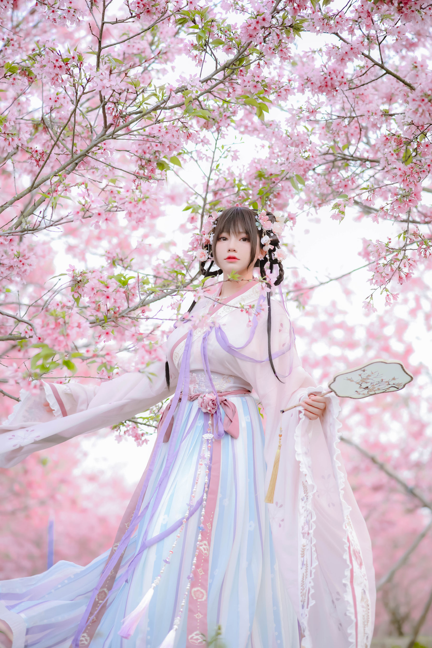 [福利COS] 萌妹子Nyako喵子 - 樱花汉服 花神祈愿/(52P)