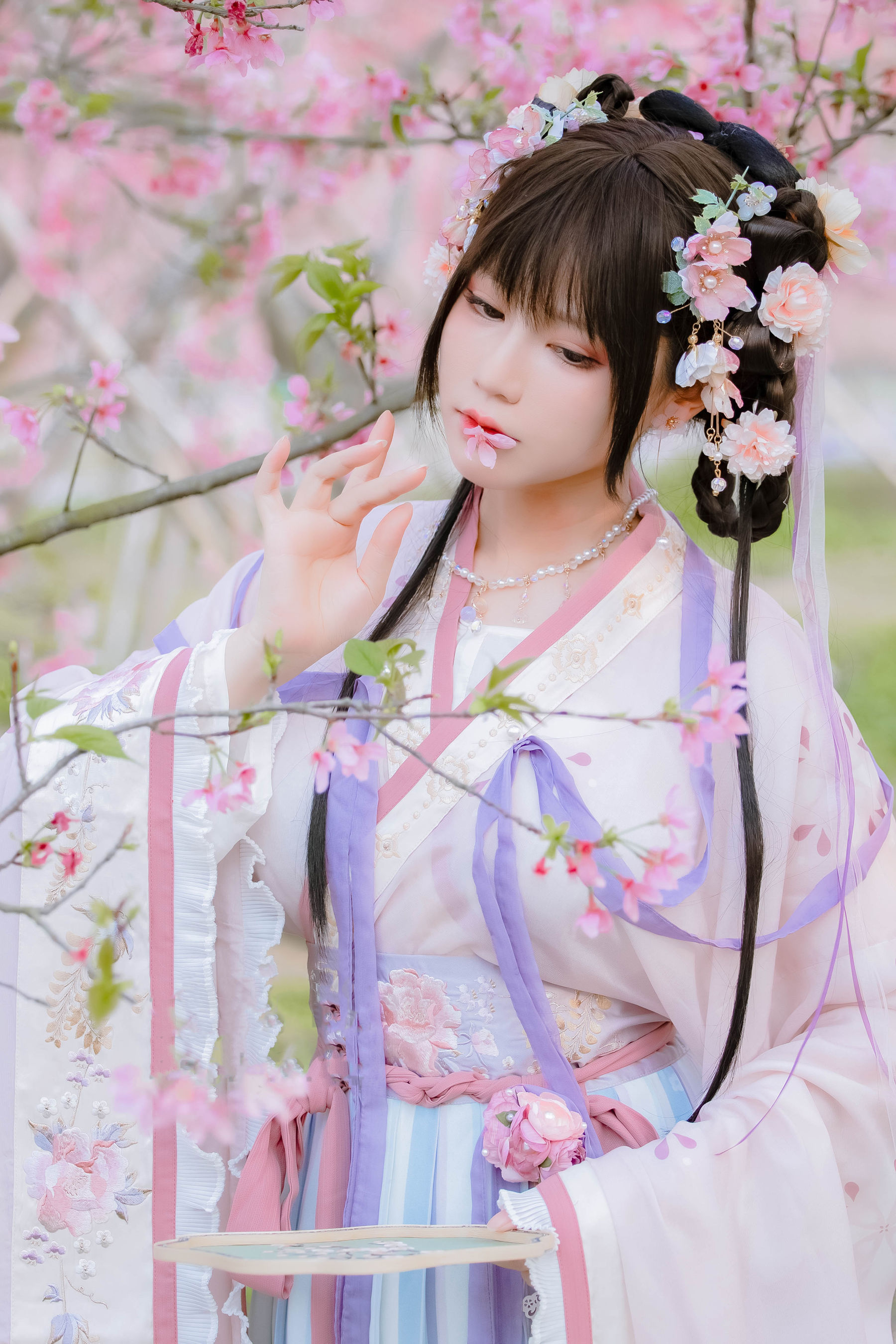 [福利COS] 萌妹子Nyako喵子 - 樱花汉服 花神祈愿/(52P)