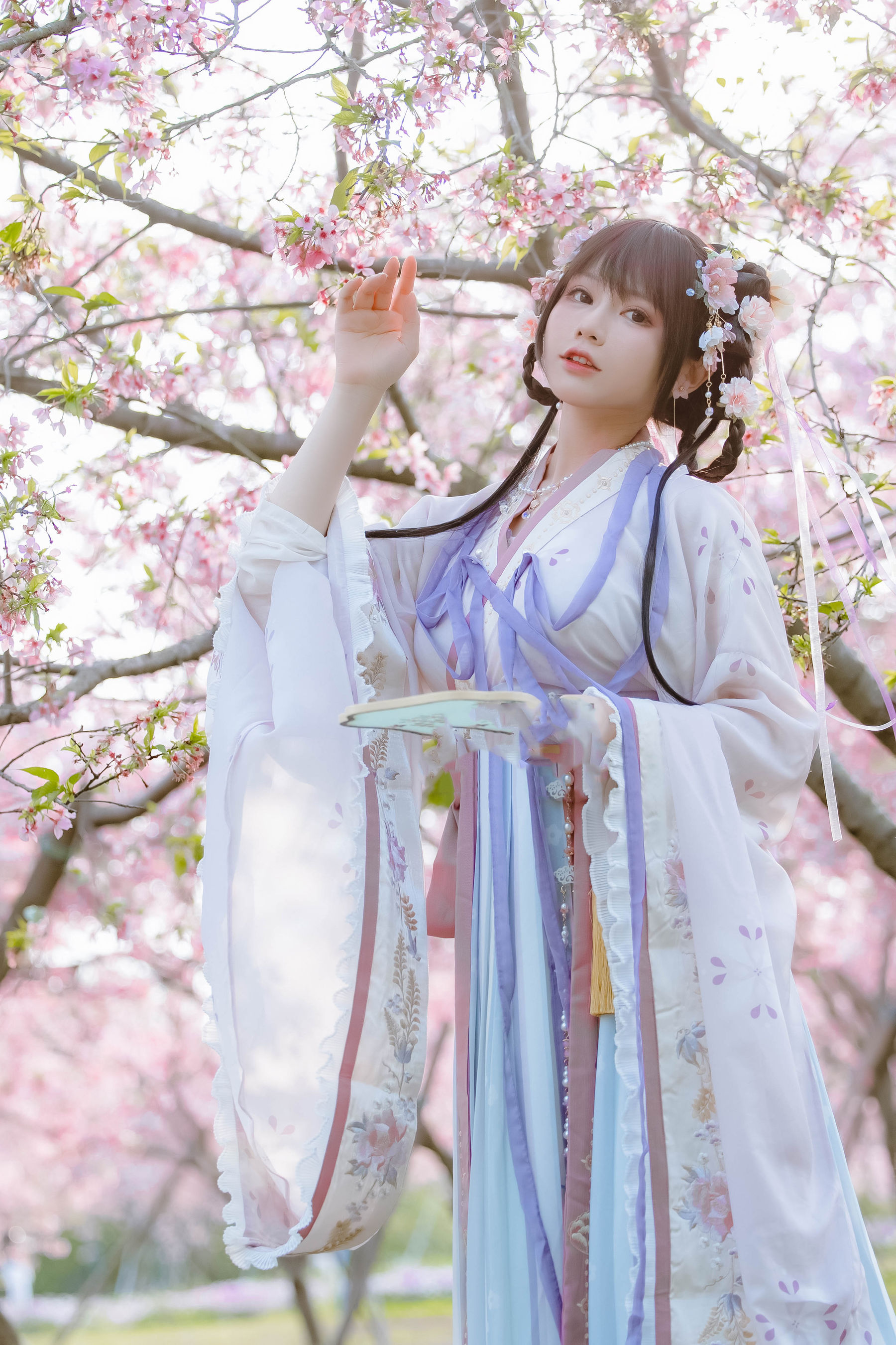 [福利COS] 萌妹子Nyako喵子 - 樱花汉服 花神祈愿/(52P)