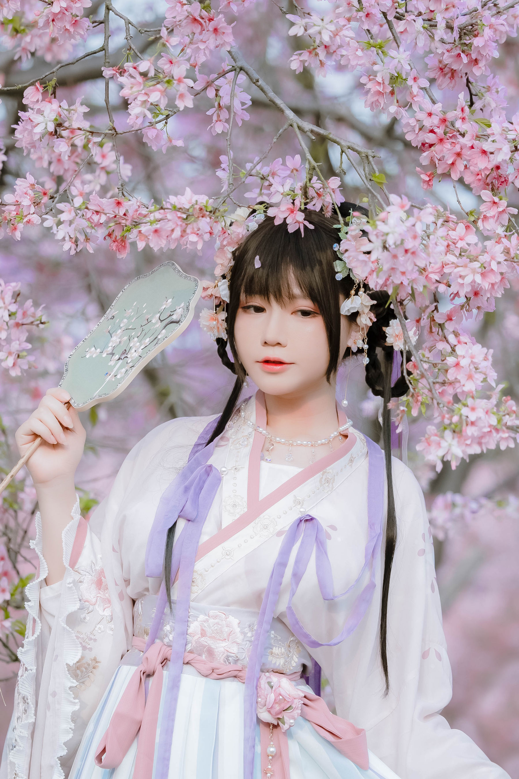 [福利COS] 萌妹子Nyako喵子 - 樱花汉服 花神祈愿/(52P)