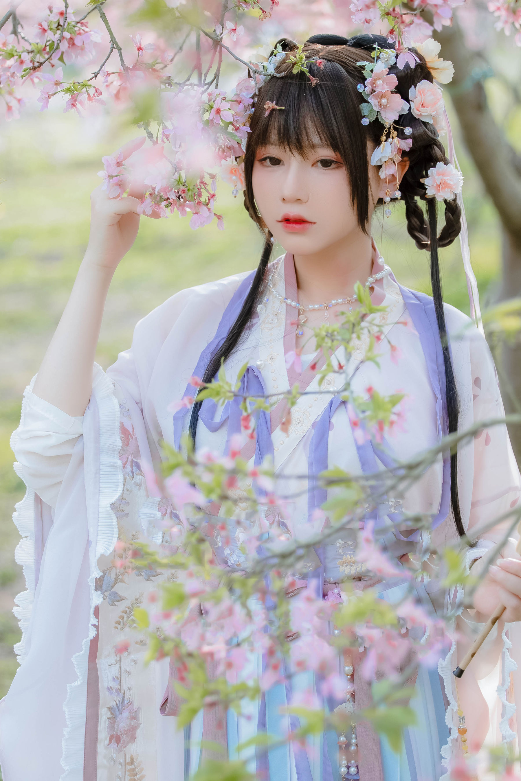 [福利COS] 萌妹子Nyako喵子 - 樱花汉服 花神祈愿/(52P)