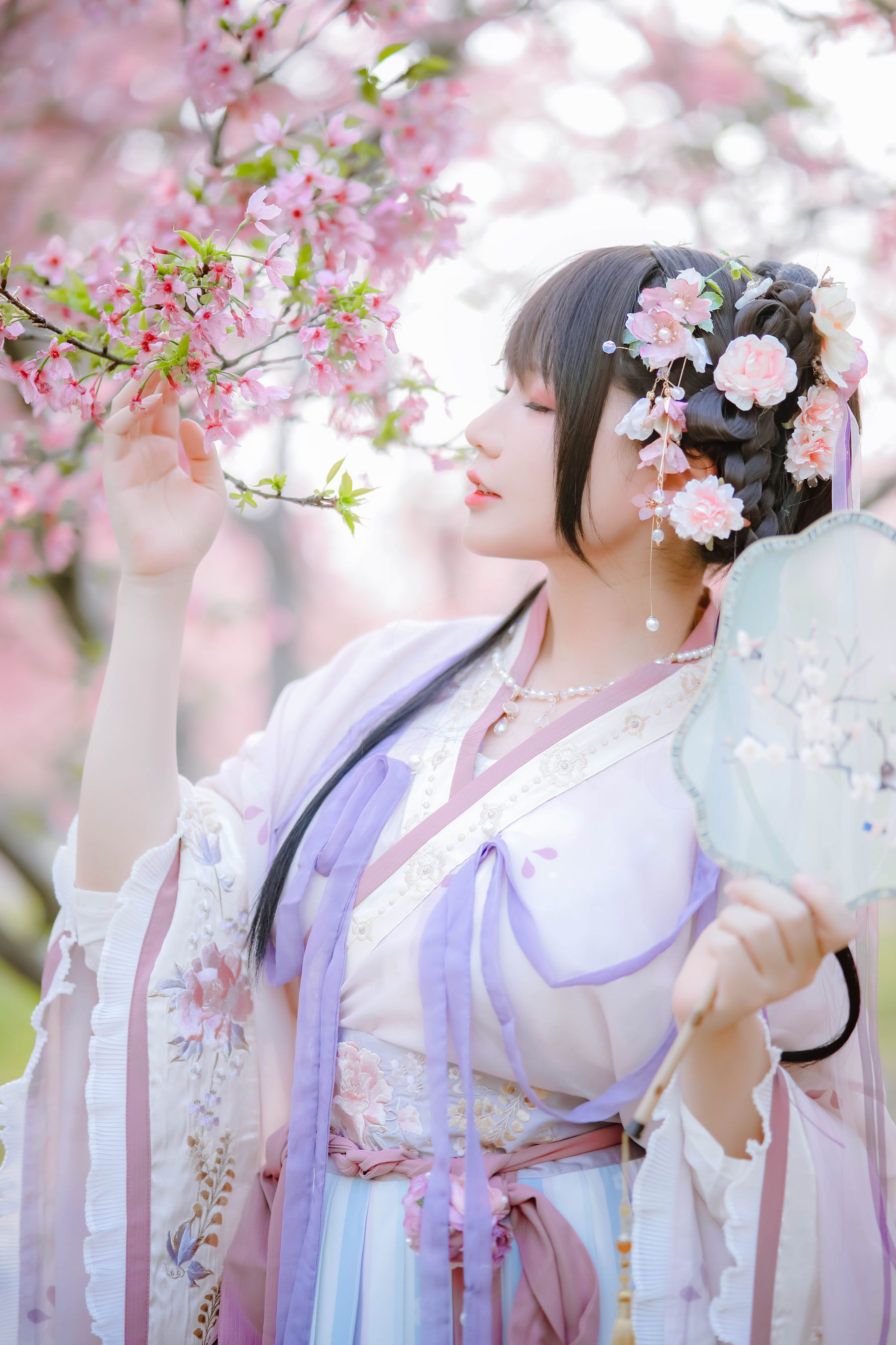 [福利COS] 萌妹子Nyako喵子 - 樱花汉服 花神祈愿/(52P)