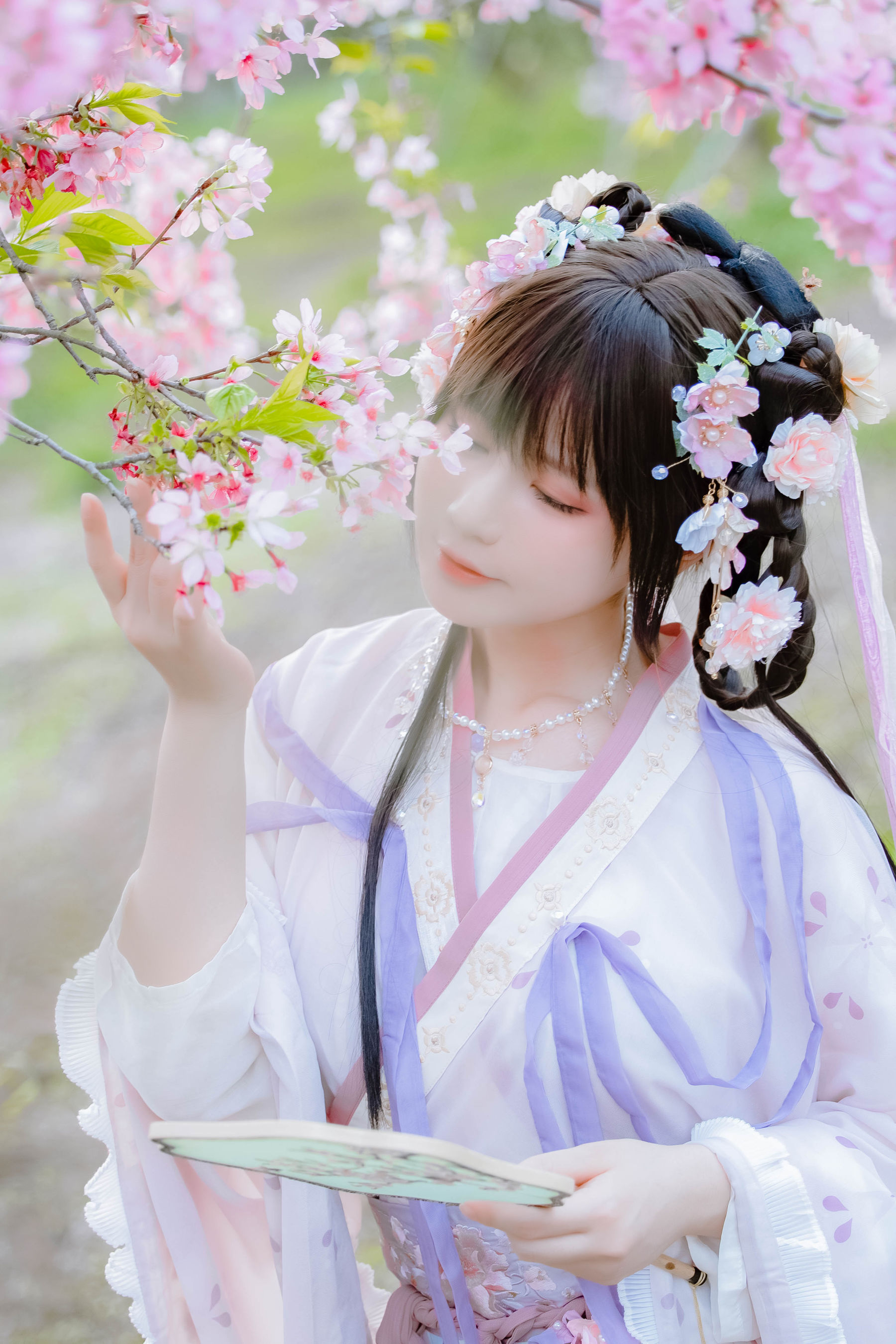 [福利COS] 萌妹子Nyako喵子 - 樱花汉服 花神祈愿/(52P)