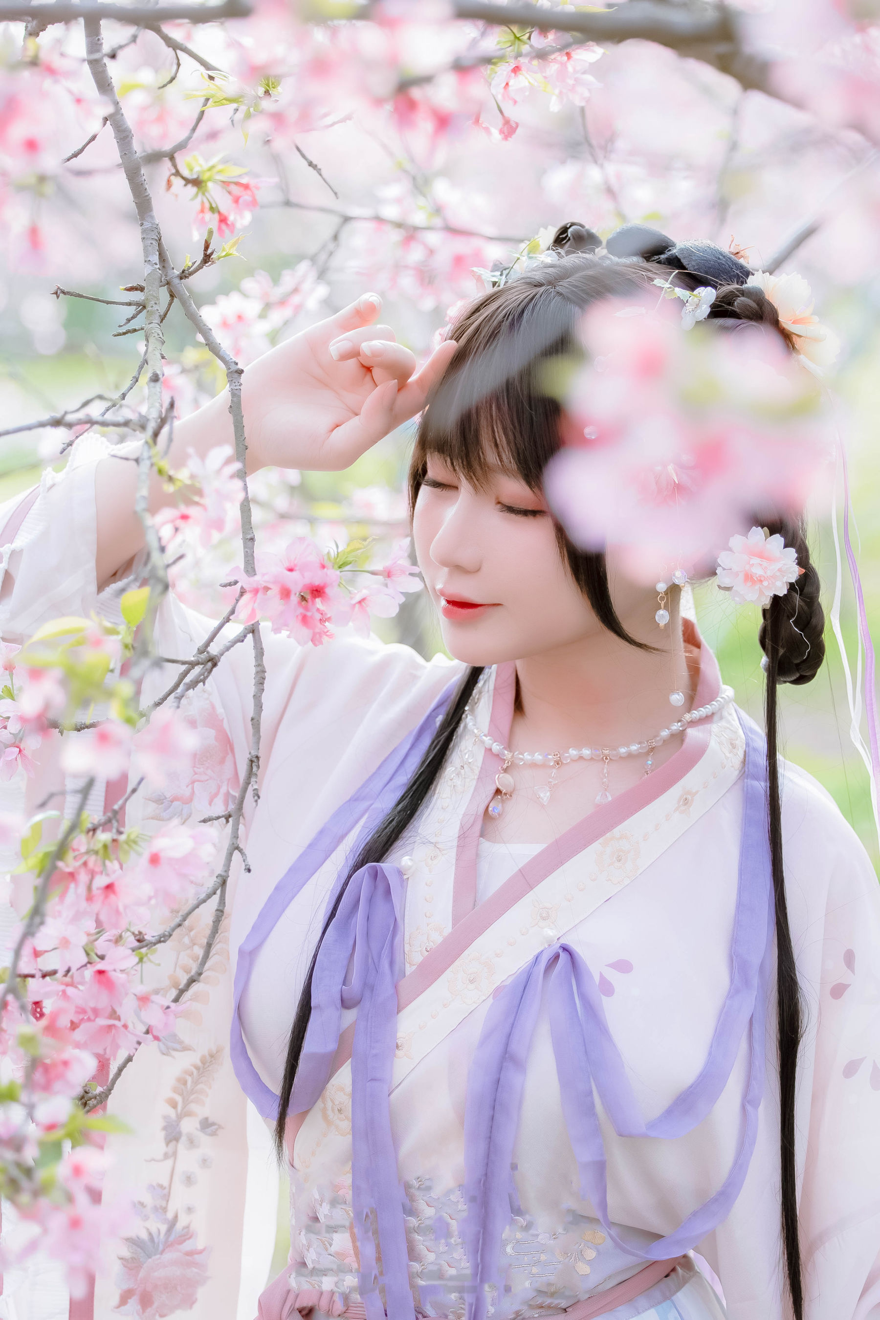 [福利COS] 萌妹子Nyako喵子 - 樱花汉服 花神祈愿/(52P)