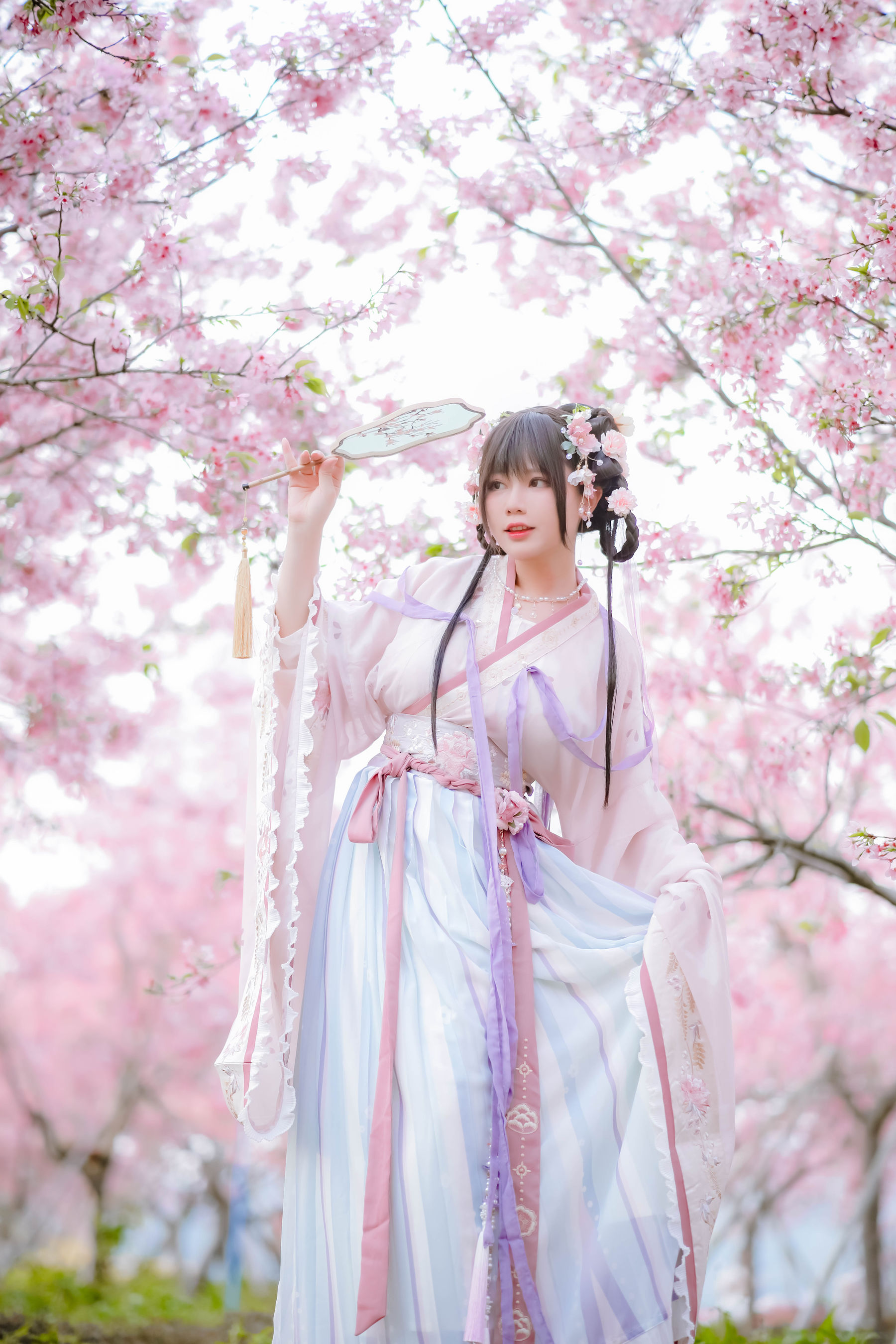 [福利COS] 萌妹子Nyako喵子 - 樱花汉服 花神祈愿/(52P)