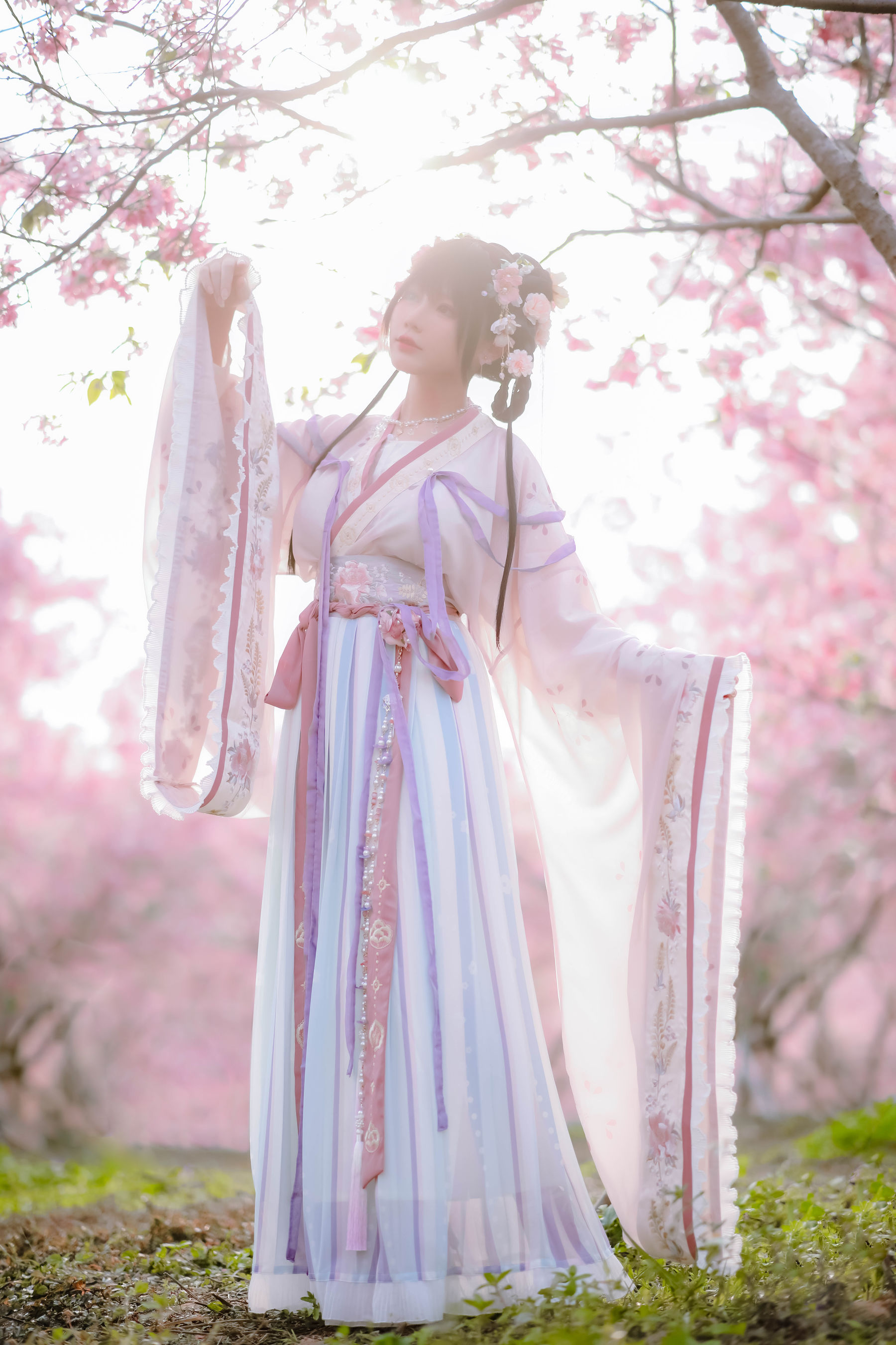 [福利COS] 萌妹子Nyako喵子 - 樱花汉服 花神祈愿/(52P)