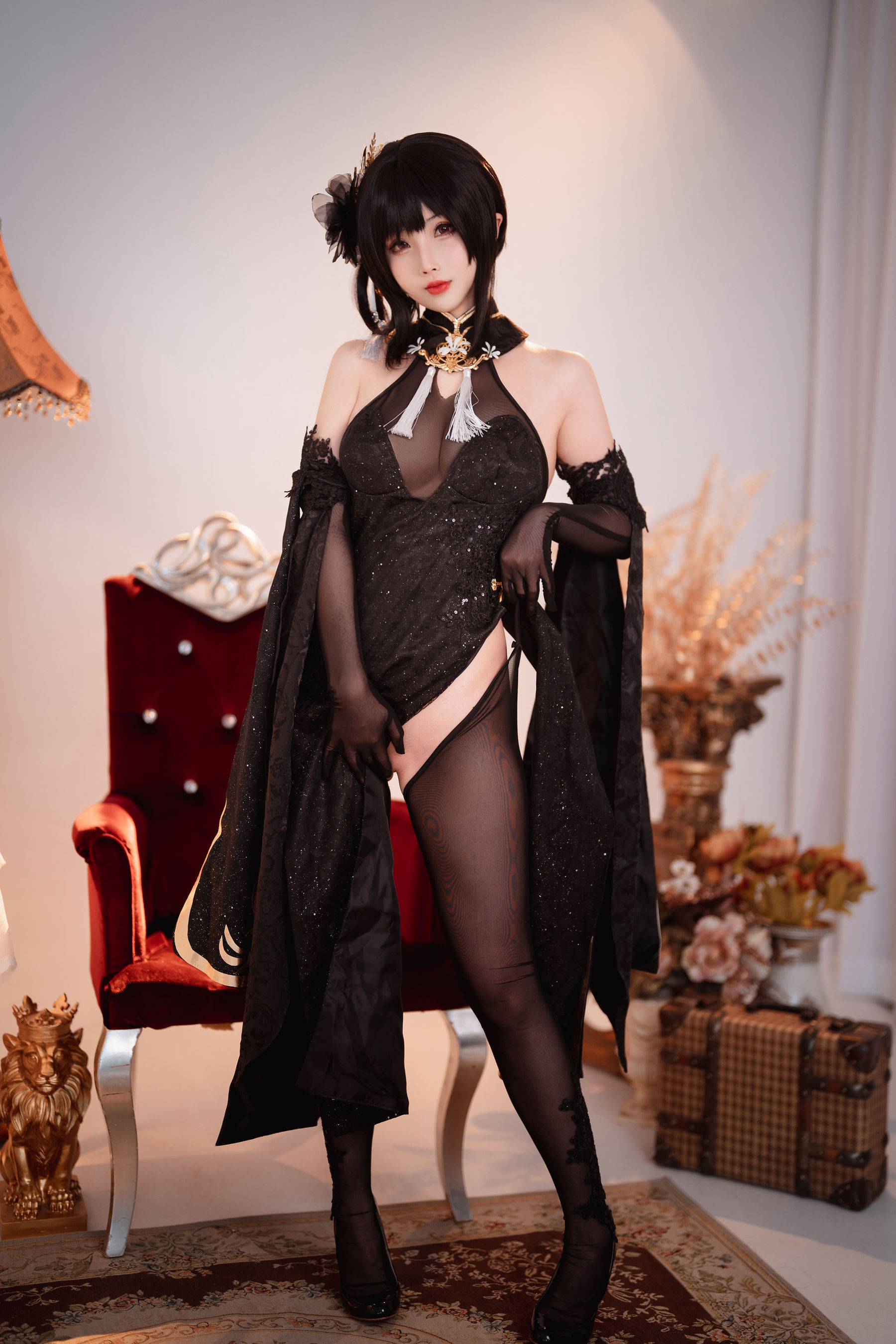 [网红COSER] COS福利rioko凉凉子&面饼仙儿 - 黑白镇海/(35P)