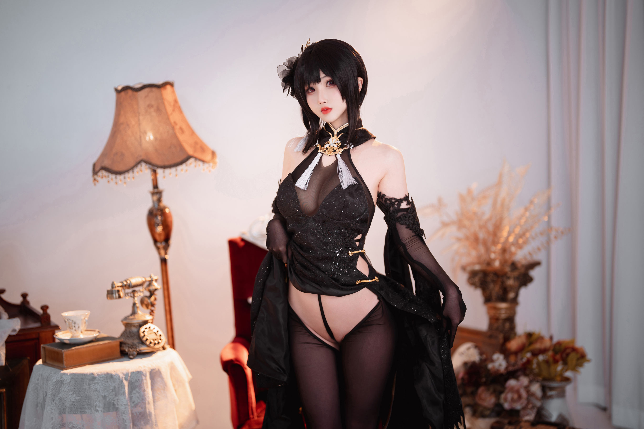 [网红COSER] COS福利rioko凉凉子&面饼仙儿 - 黑白镇海/(35P)