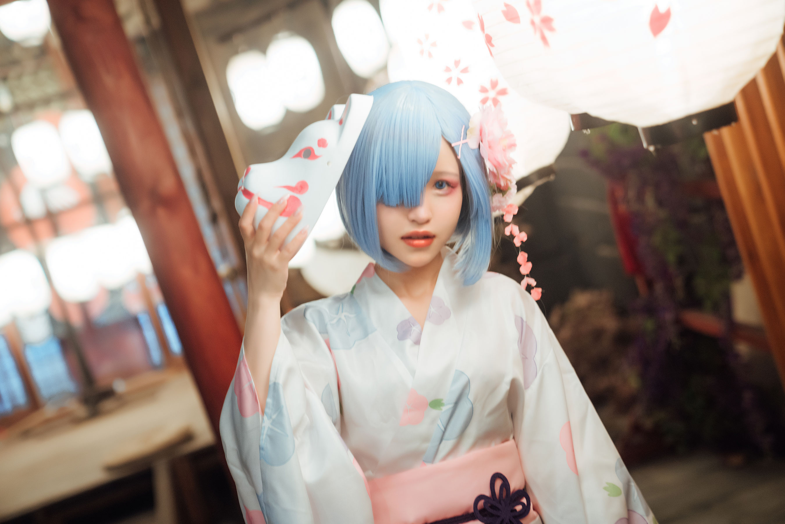 [网红COSER] 美少女晕崽 - 和服雷姆/(46P)