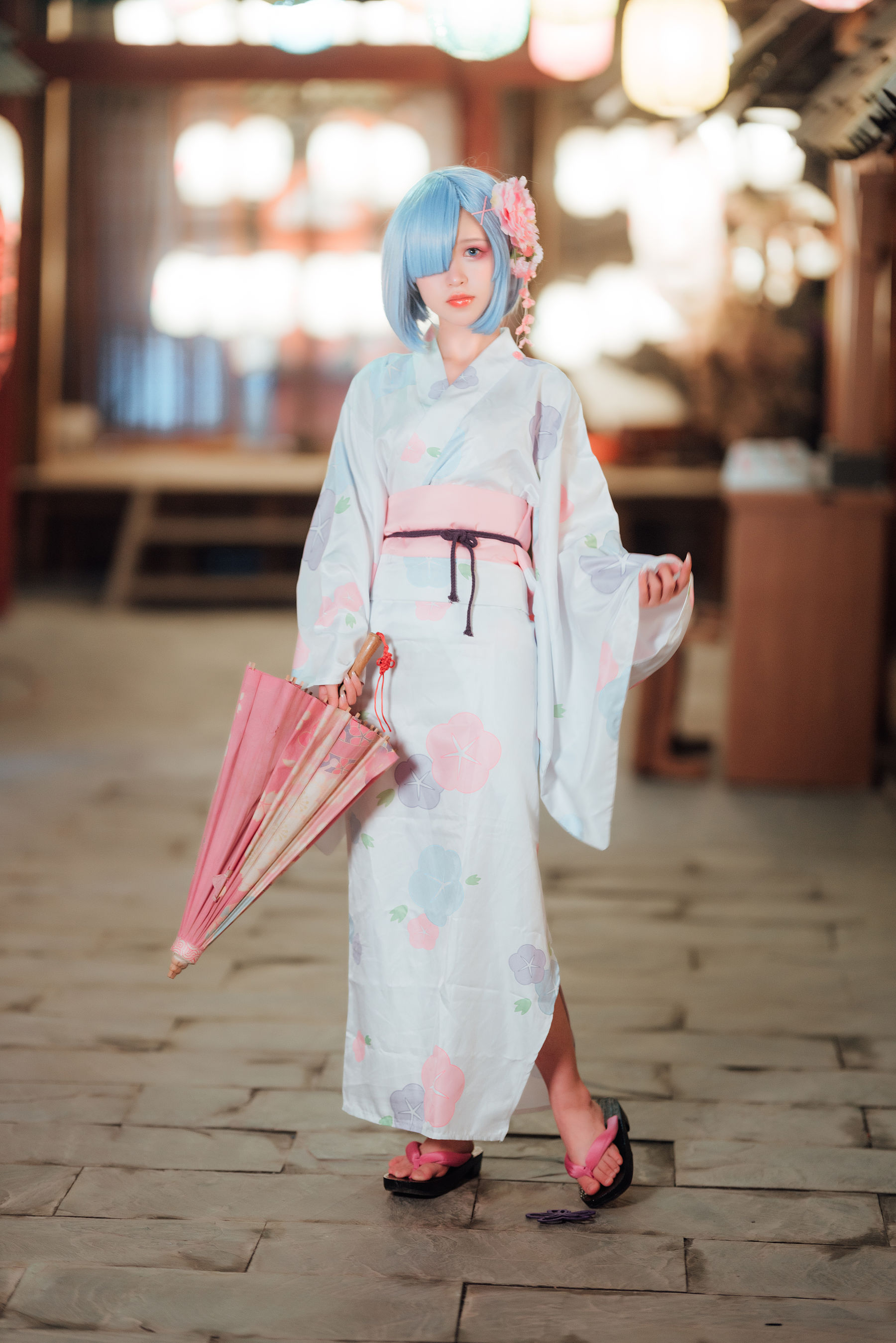 [网红COSER] 美少女晕崽 - 和服雷姆/(46P)