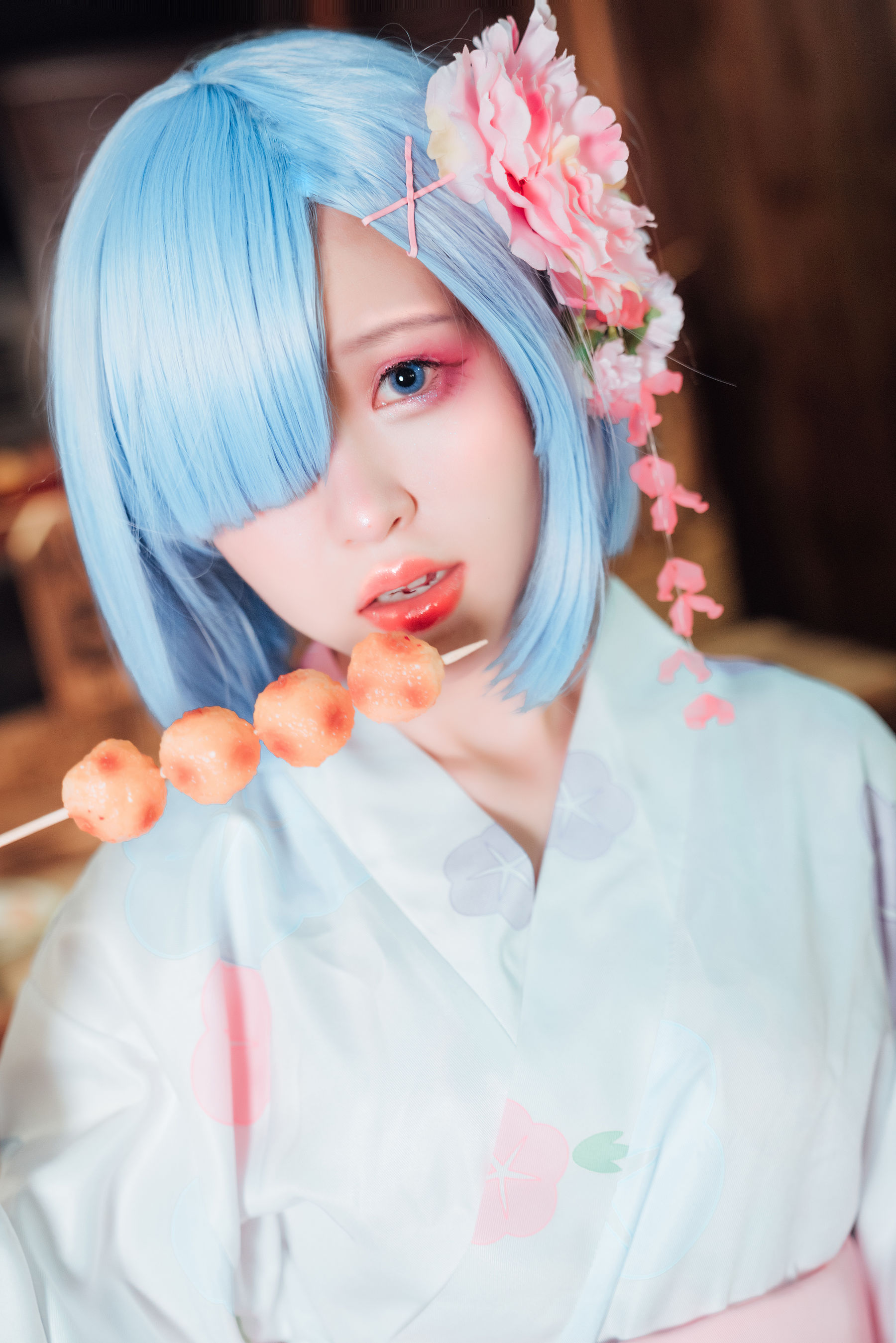 [网红COSER] 美少女晕崽 - 和服雷姆/(46P)