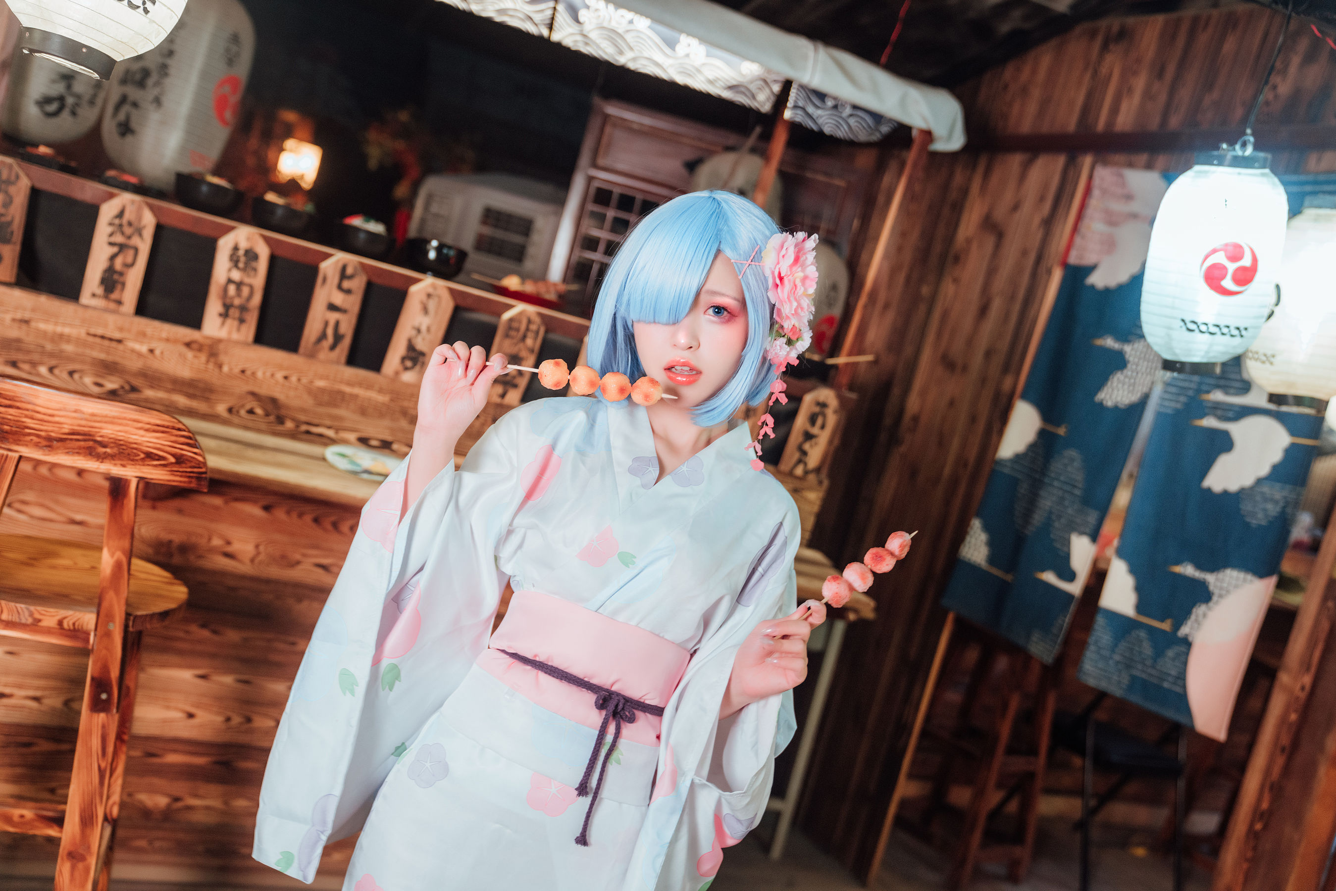 [网红COSER] 美少女晕崽 - 和服雷姆/(46P)