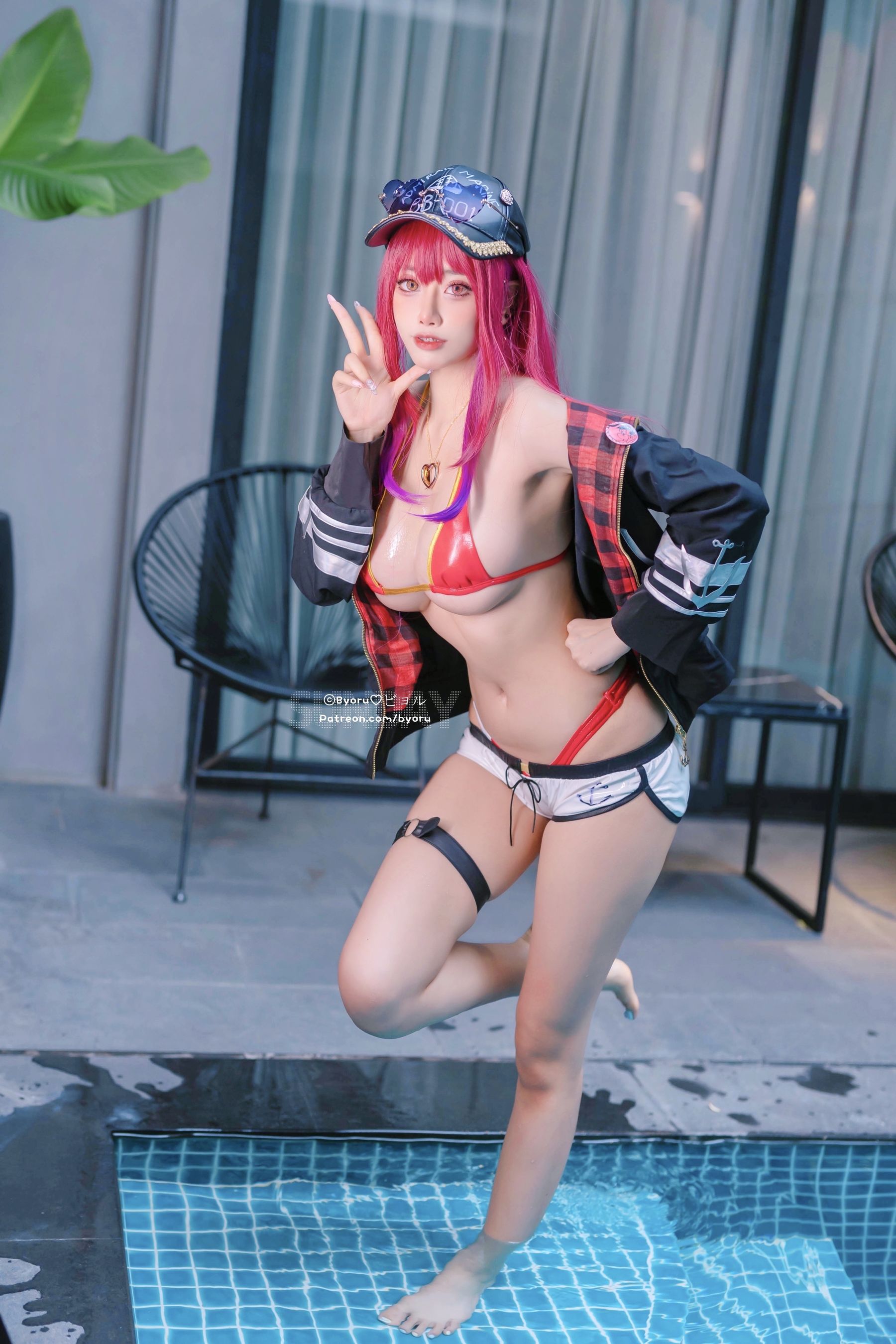 [网红COSER] 日本性感萝莉Byoru - Houshou Marine Hololive Summer/(28P)