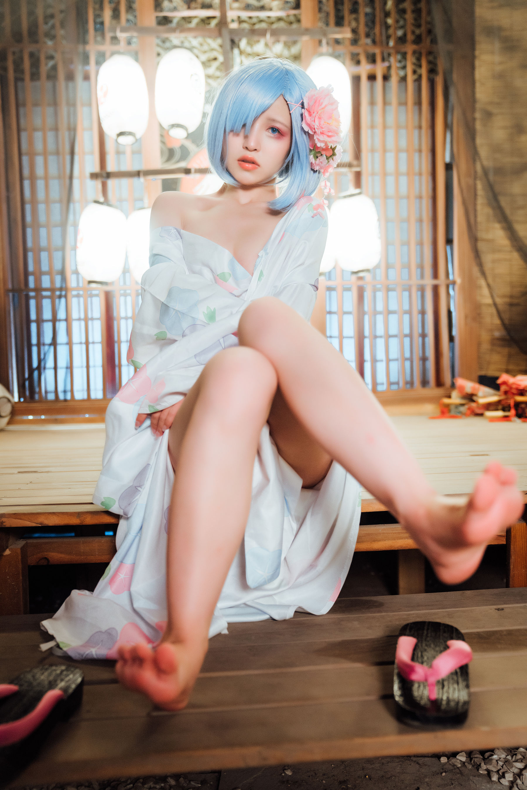 [网红COSER] 美少女晕崽 - 和服雷姆/(46P)