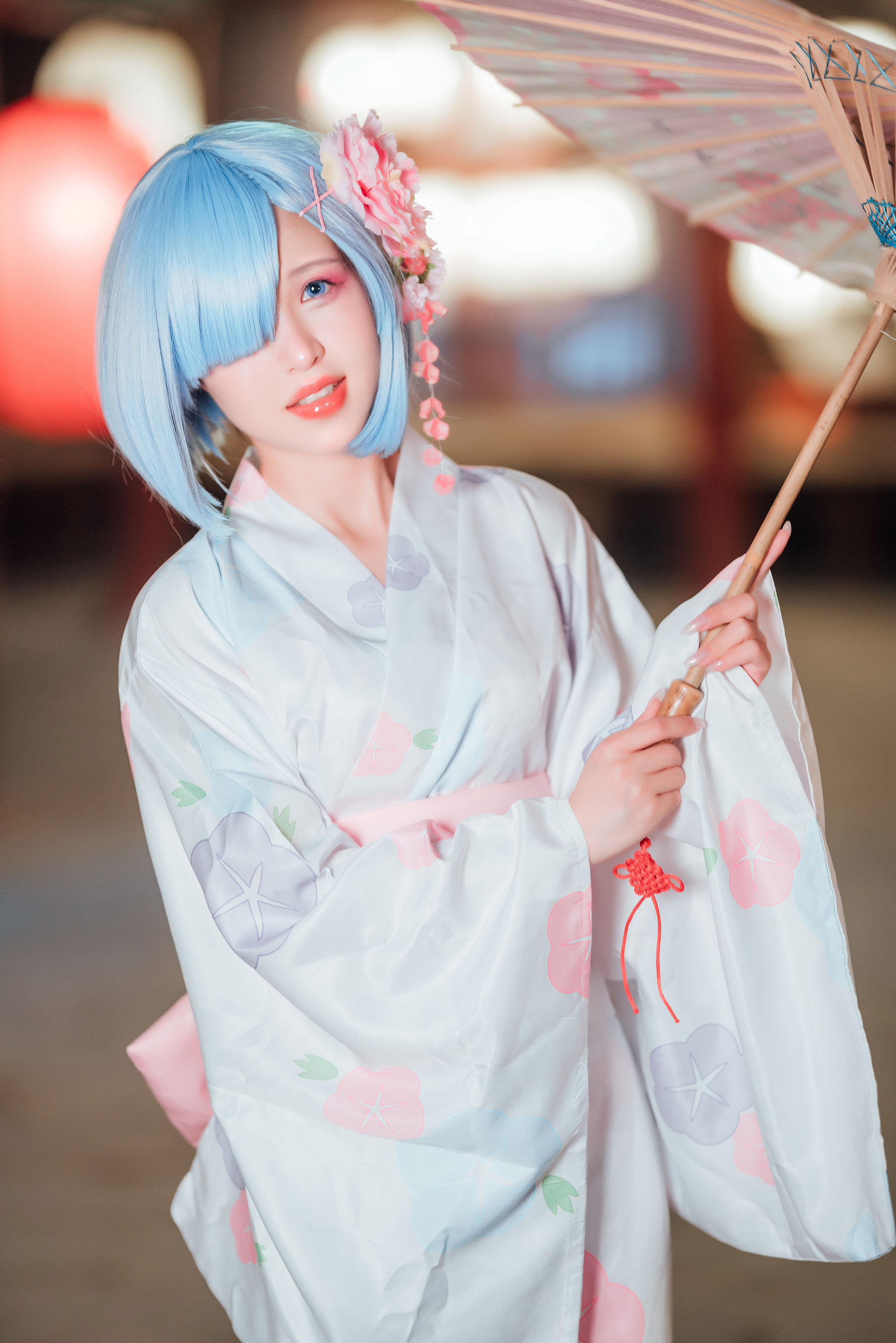 [网红COSER] 美少女晕崽 - 和服雷姆/(46P)