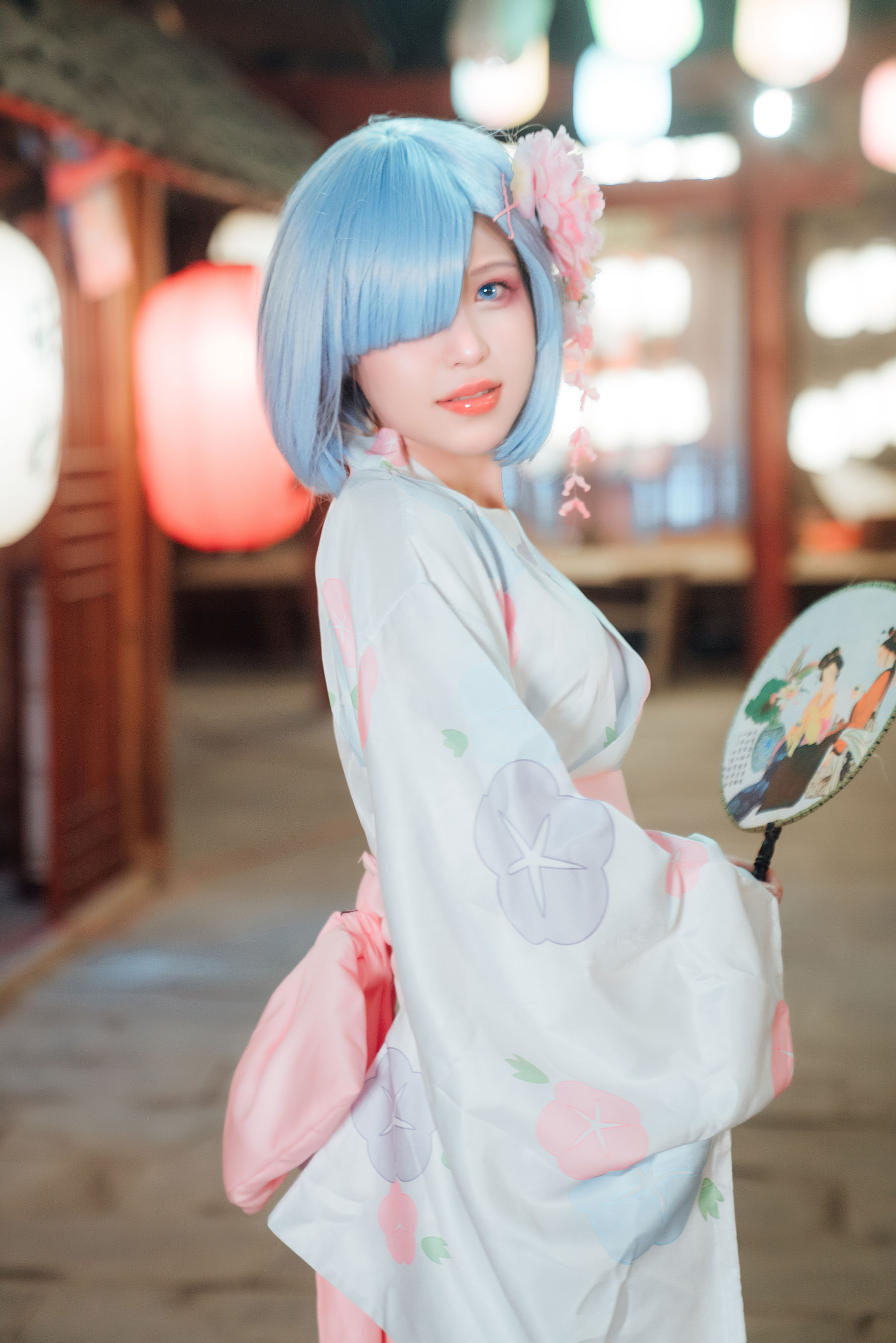 [网红COSER] 美少女晕崽 - 和服雷姆/(46P)