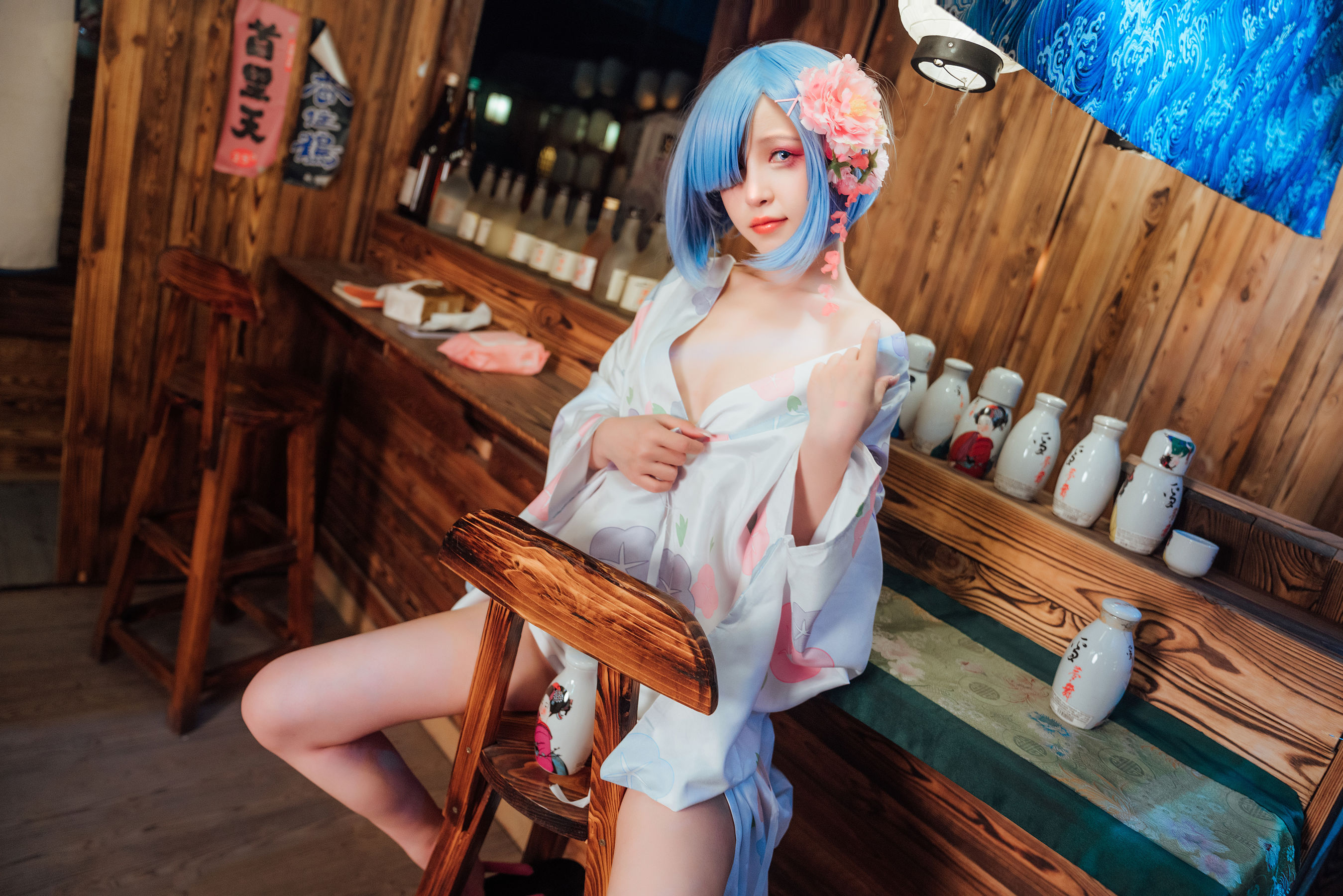 [网红COSER] 美少女晕崽 - 和服雷姆/(46P)