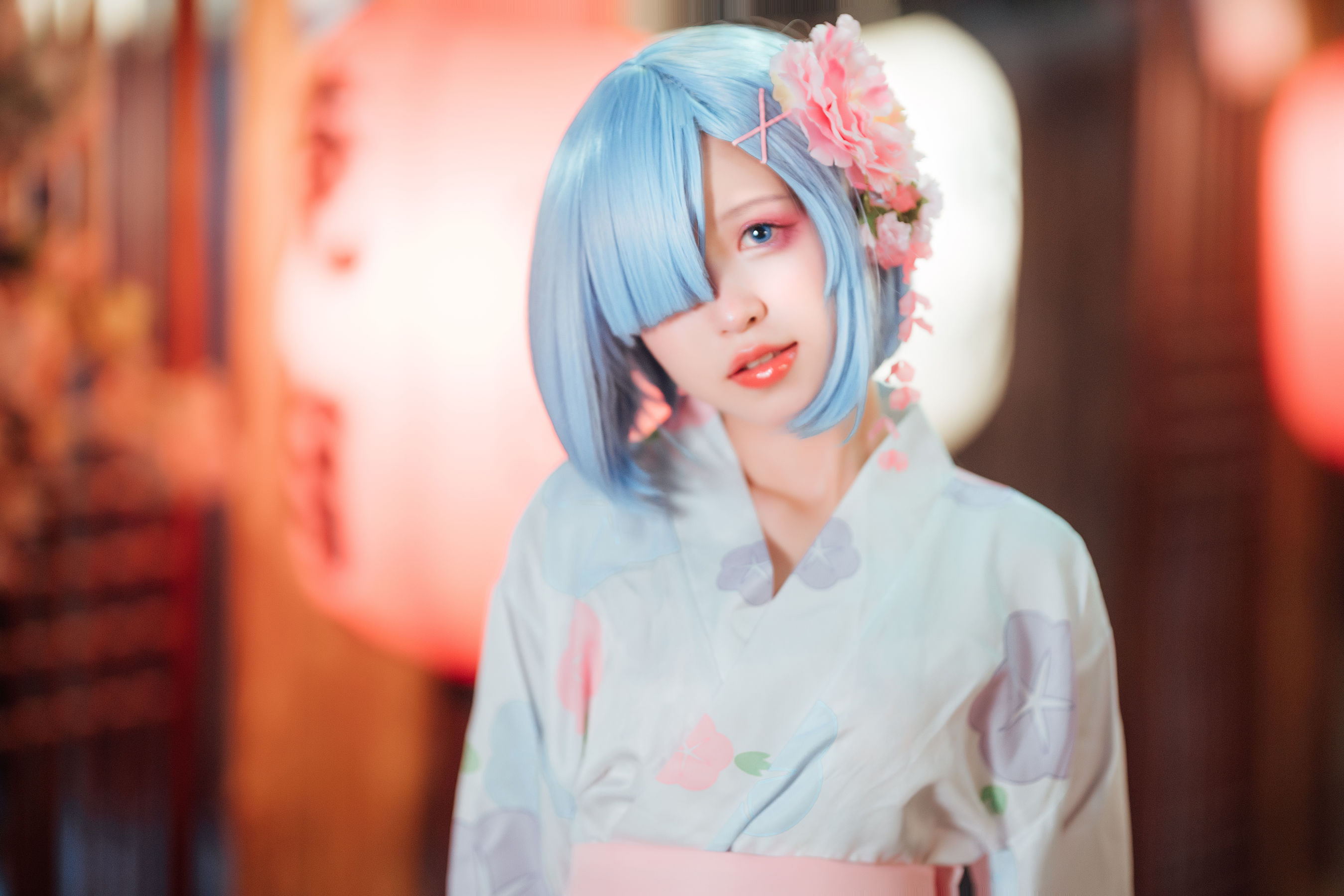 [网红COSER] 美少女晕崽 - 和服雷姆/(46P)