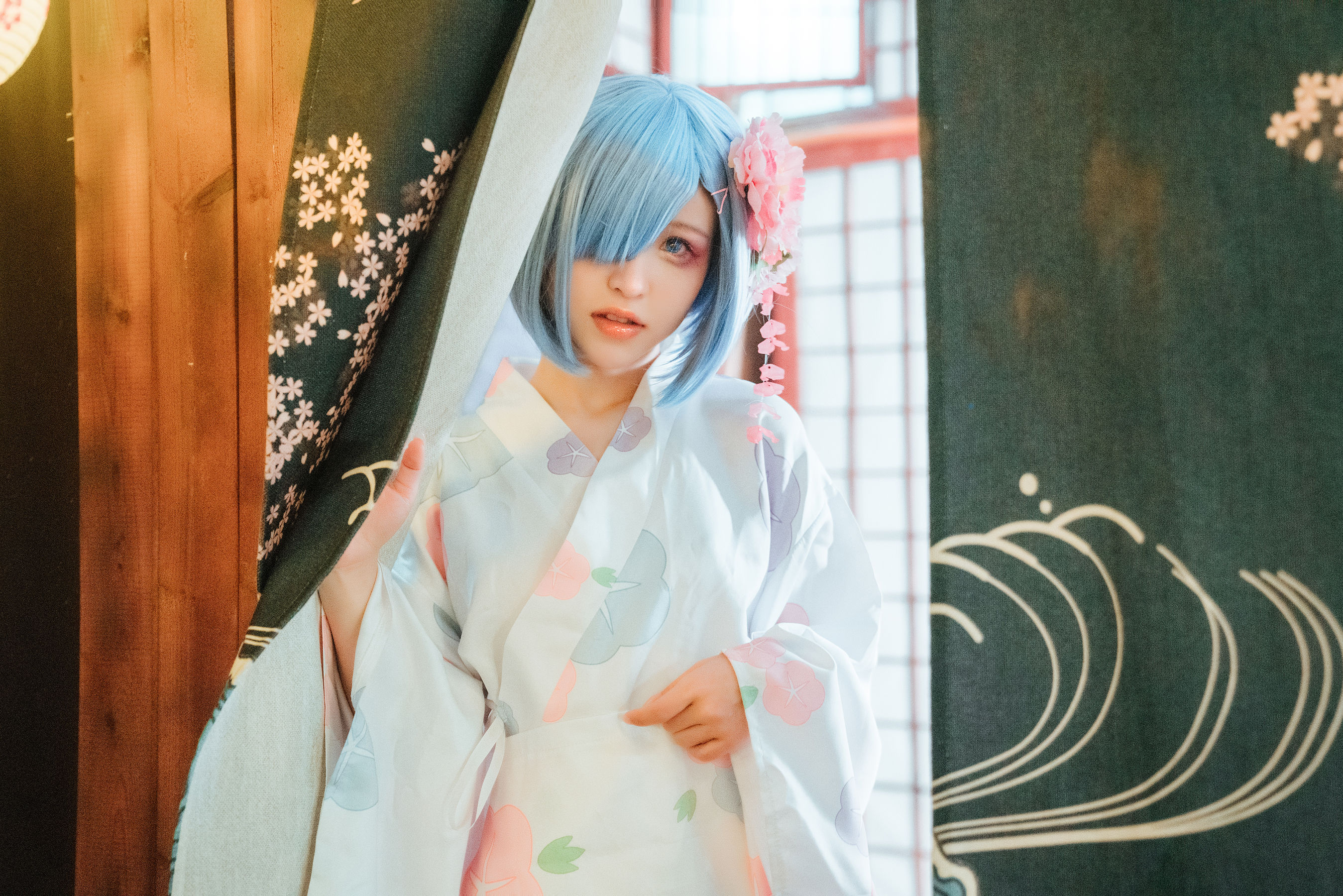 [网红COSER] 美少女晕崽 - 和服雷姆/(46P)