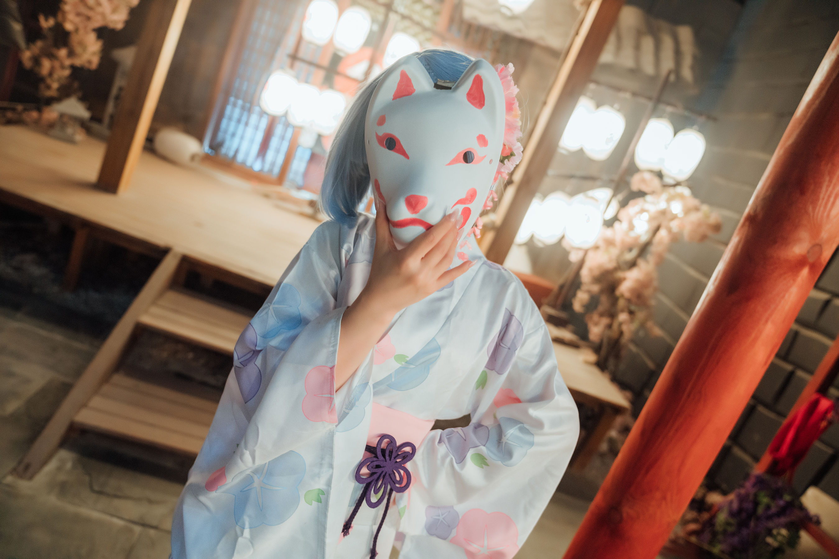 [网红COSER] 美少女晕崽 - 和服雷姆/(46P)