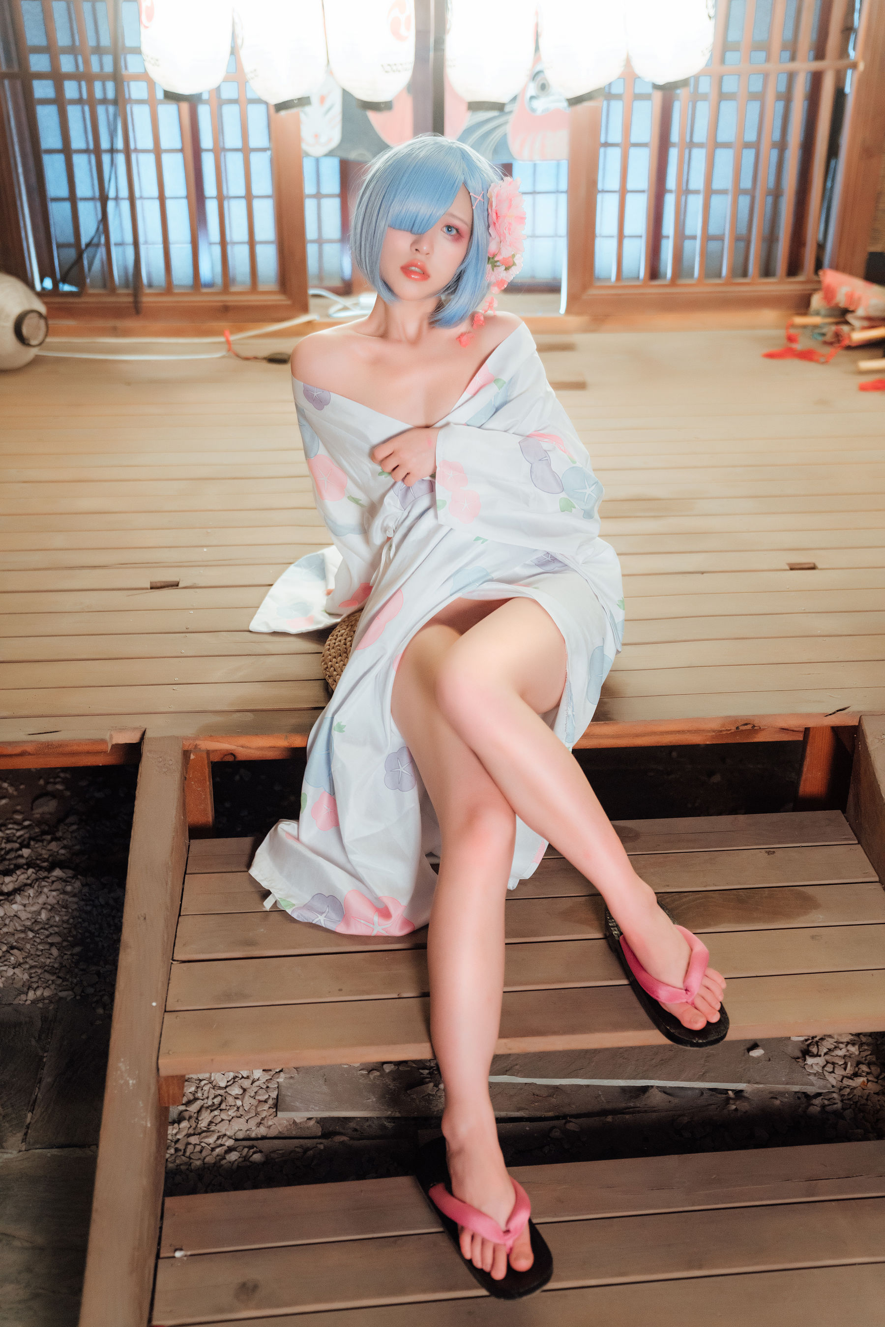 [网红COSER] 美少女晕崽 - 和服雷姆/(46P)