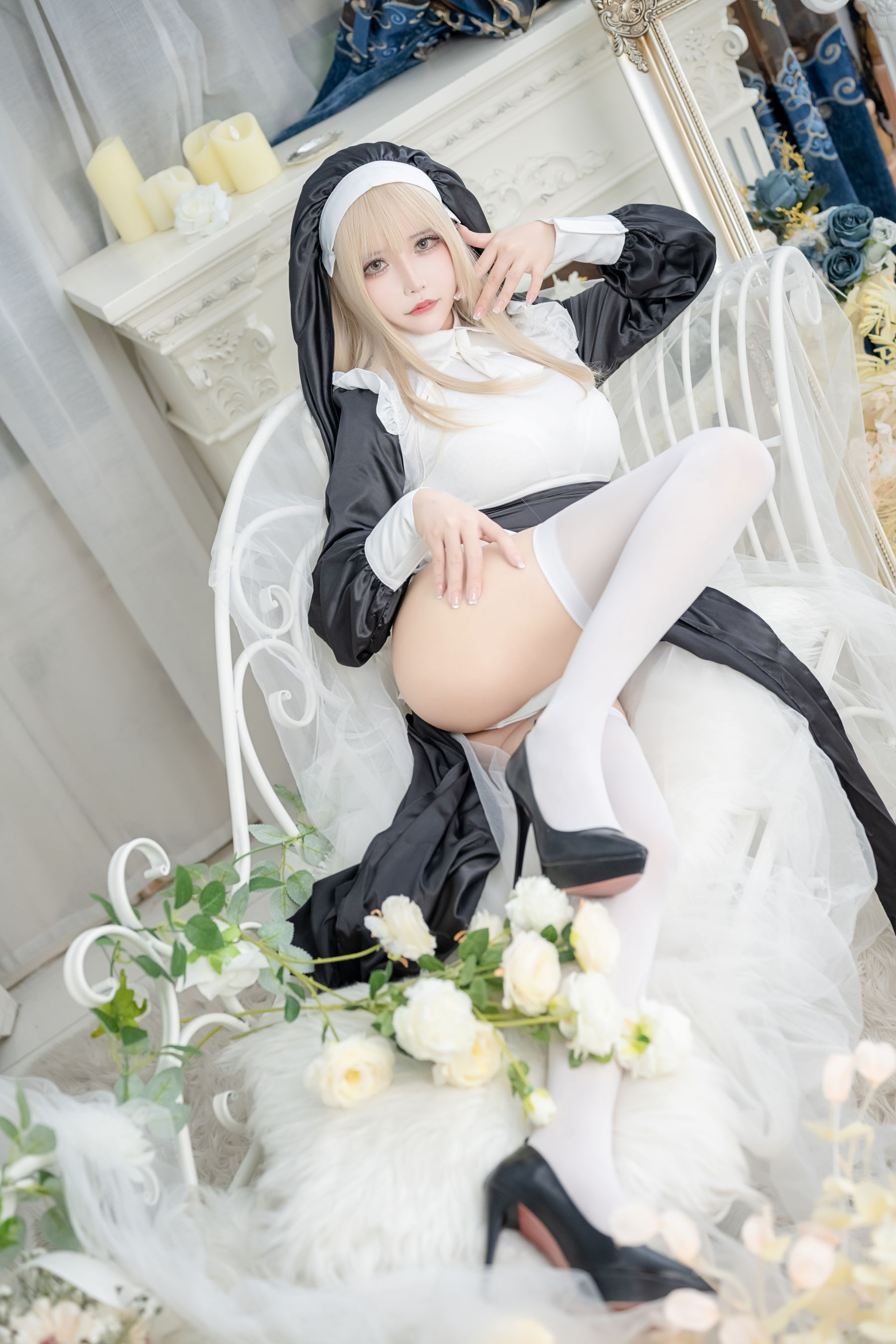 [网红COSER] 二次元妹子抱走莫子aa - 生日特辑 修女/(74P)