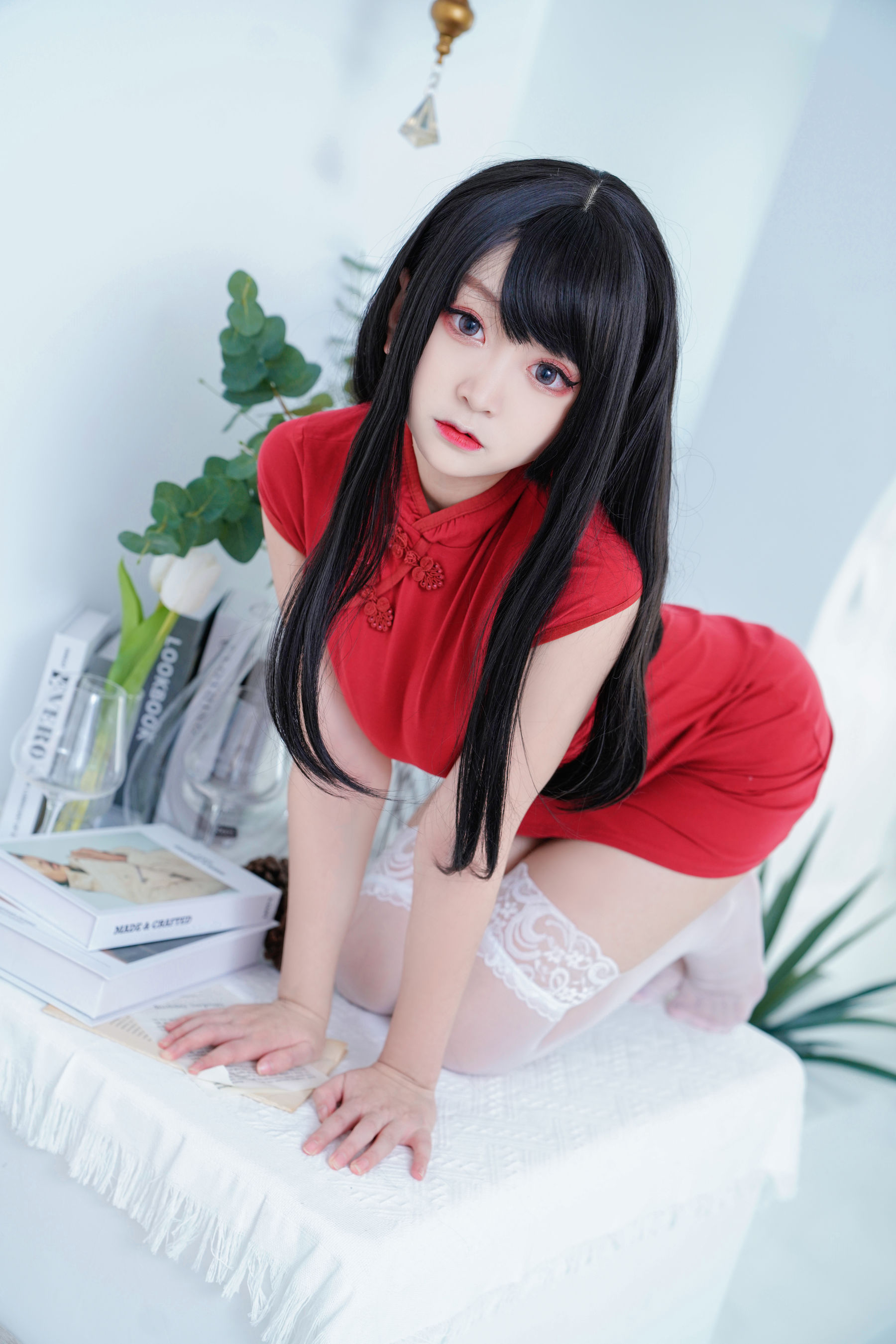 [网红COSER] 动漫博主恩田直幸 - 红旗袍/(41P)