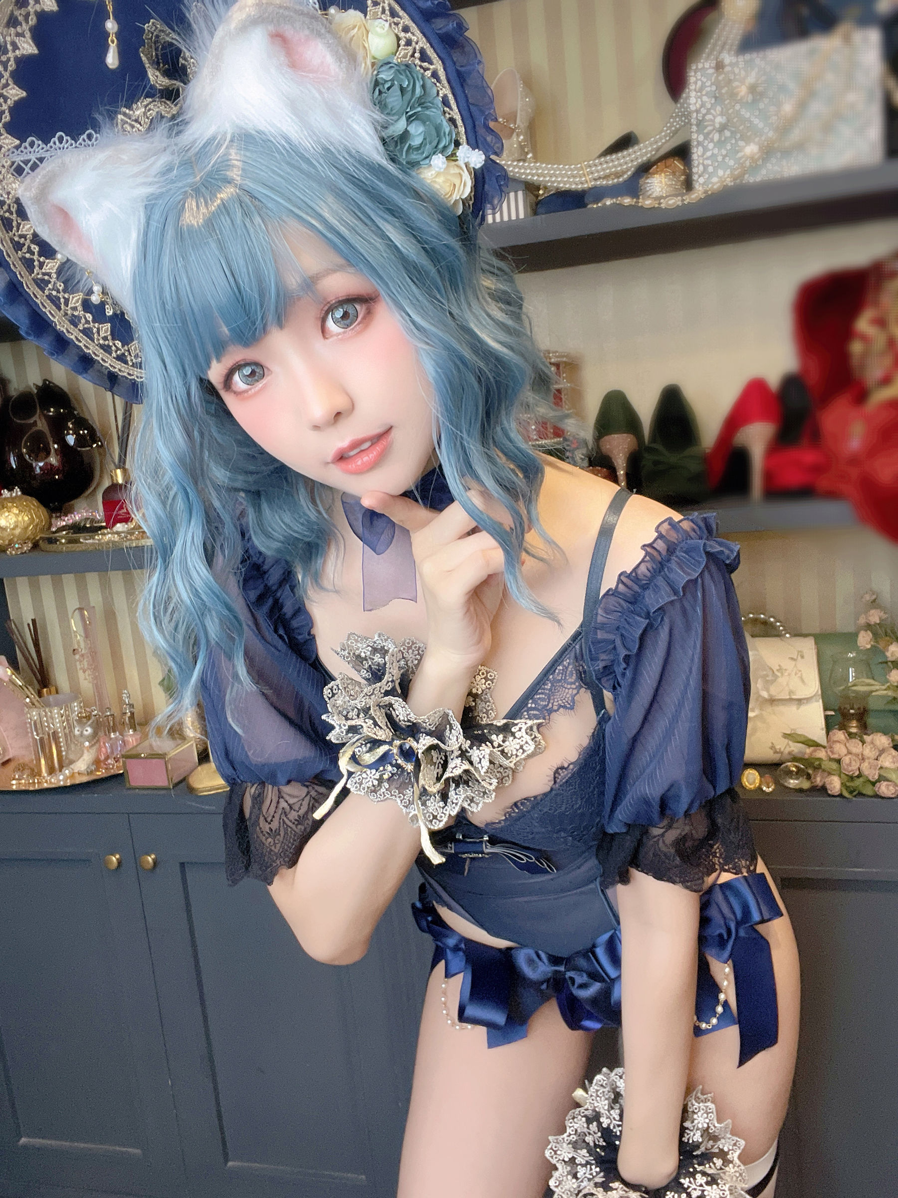 [福利COS] Ely_eee(ElyEE子) - Scottish Fold Cat Doll 摺耳貓少女人形/(60P)