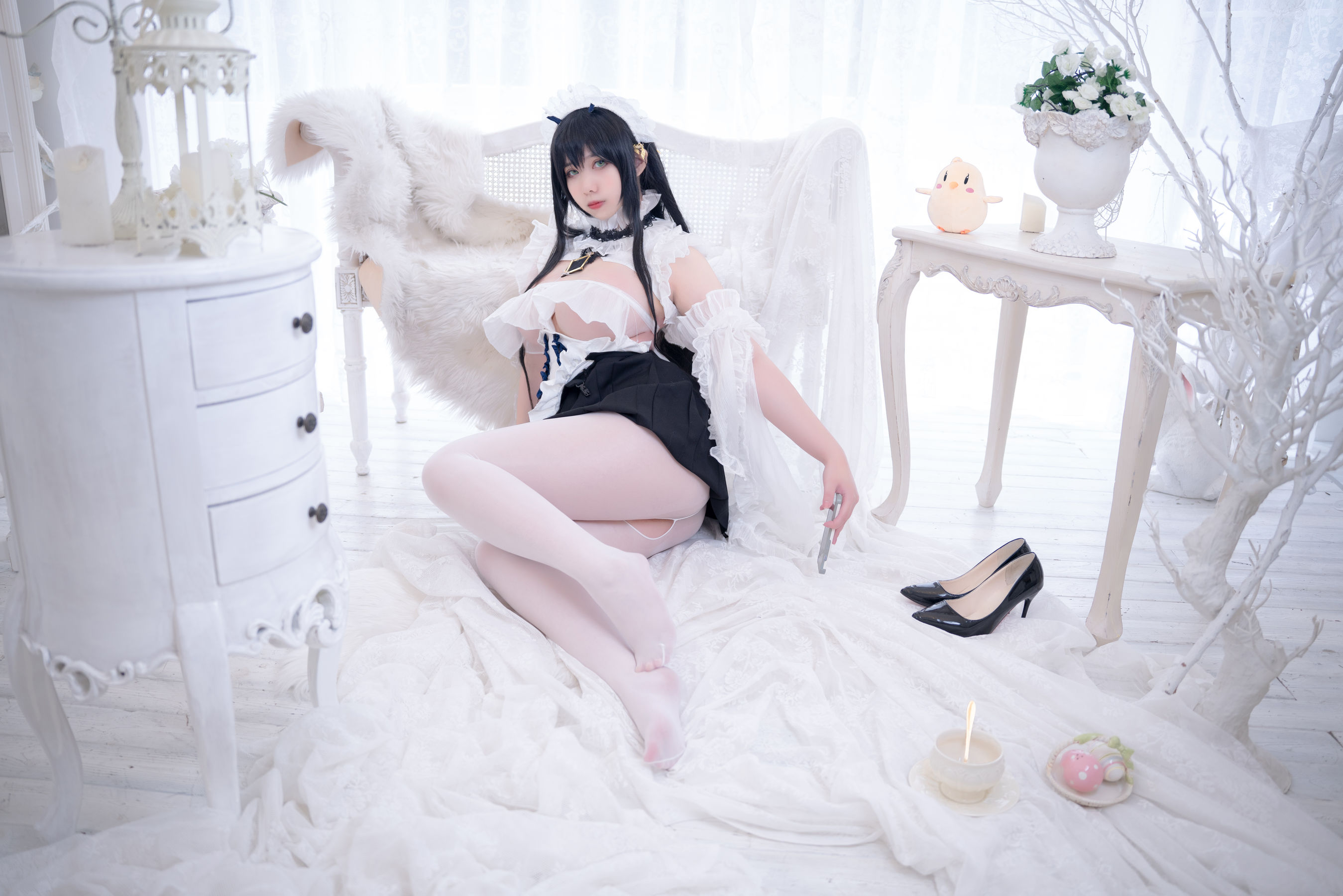 [福利COS] Meroko_魅瞳 - 碧蓝航线 不挠女仆没干劲的小姐姐/(53P)