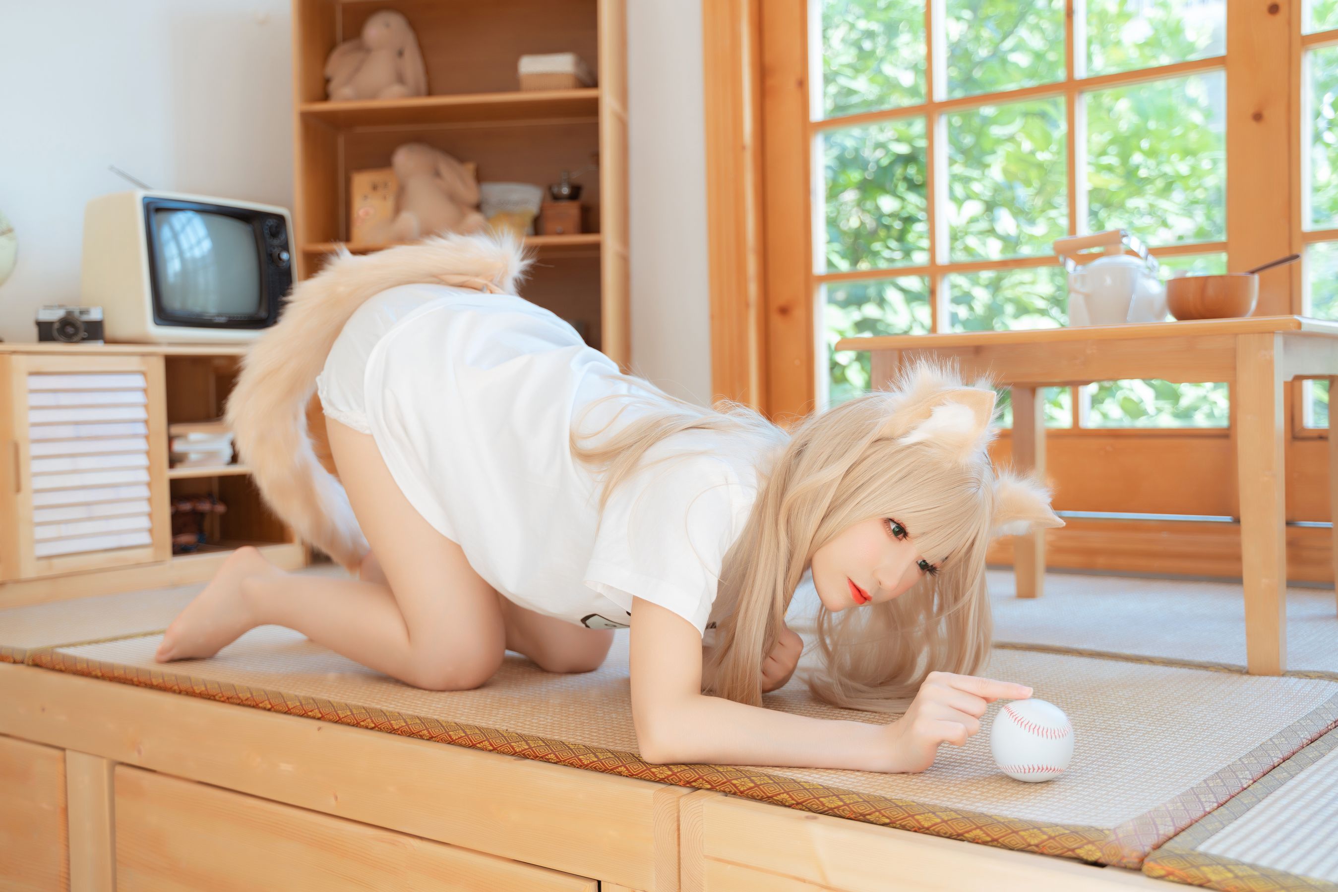 [福利COS] Coser衣衣 - 40原猫娘 黄豆粉/(21P)