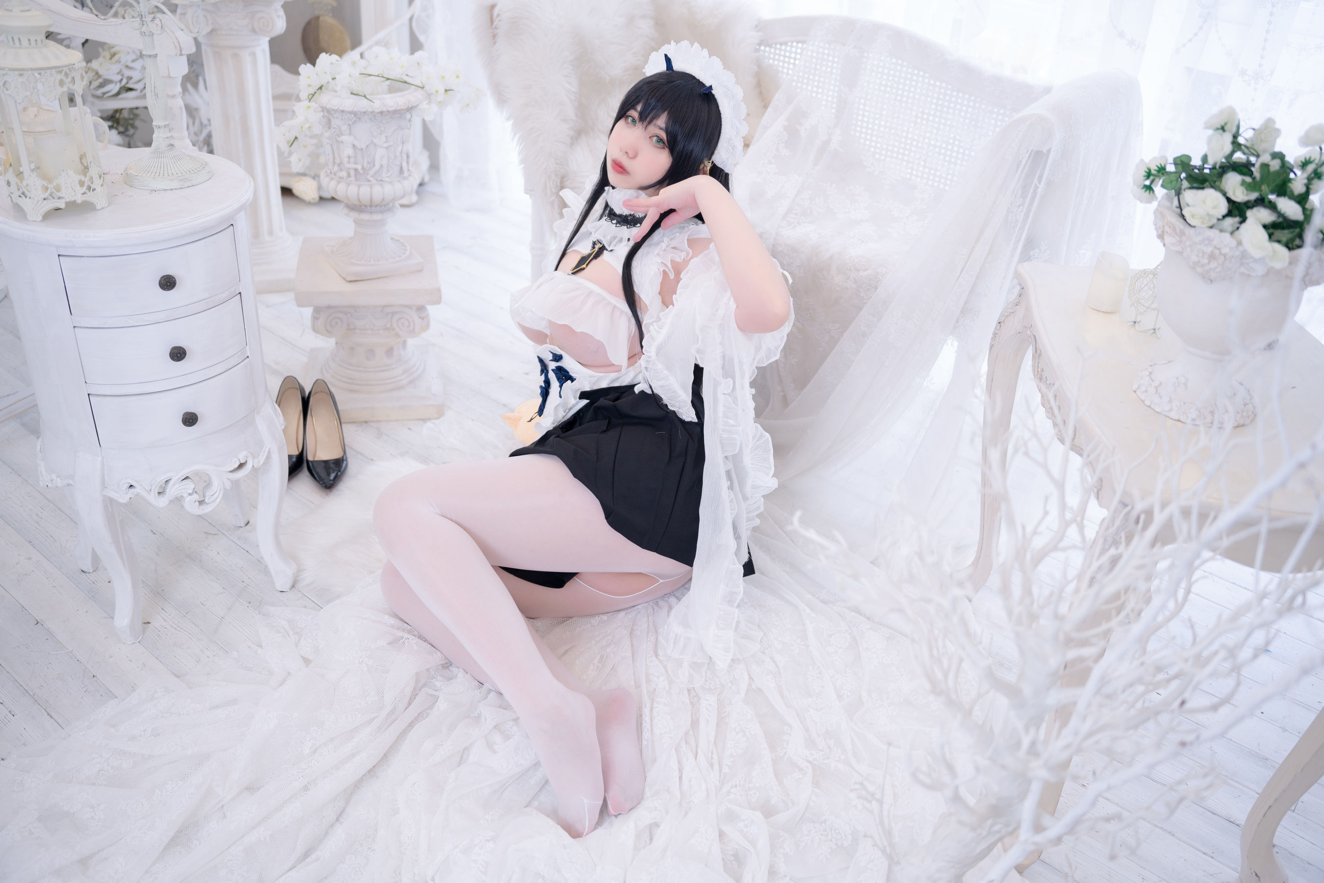 [福利COS] Meroko_魅瞳 - 碧蓝航线 不挠女仆没干劲的小姐姐/(53P)