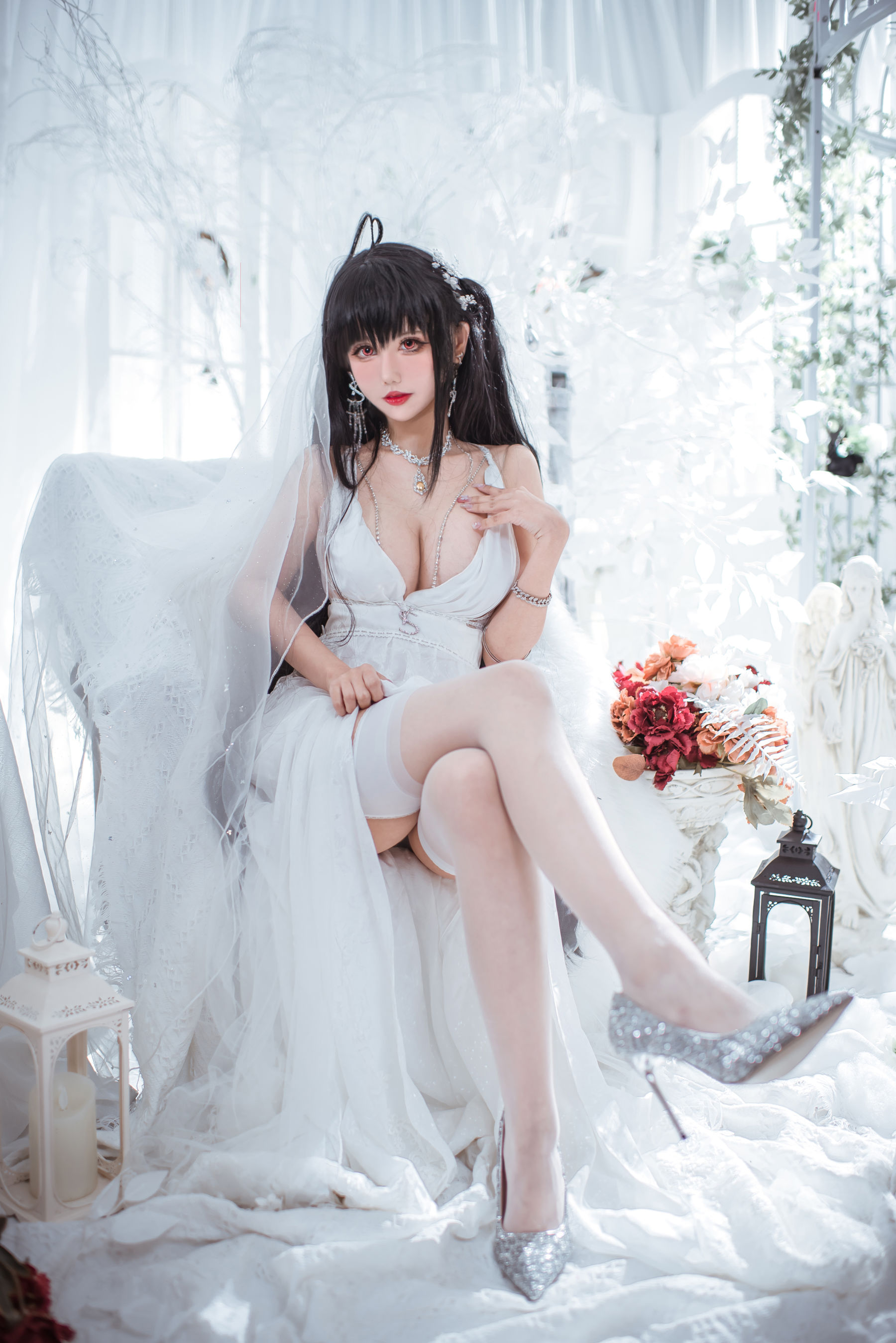 [福利COS] 仙女月 - 大凤纯白婚纱/(30P)