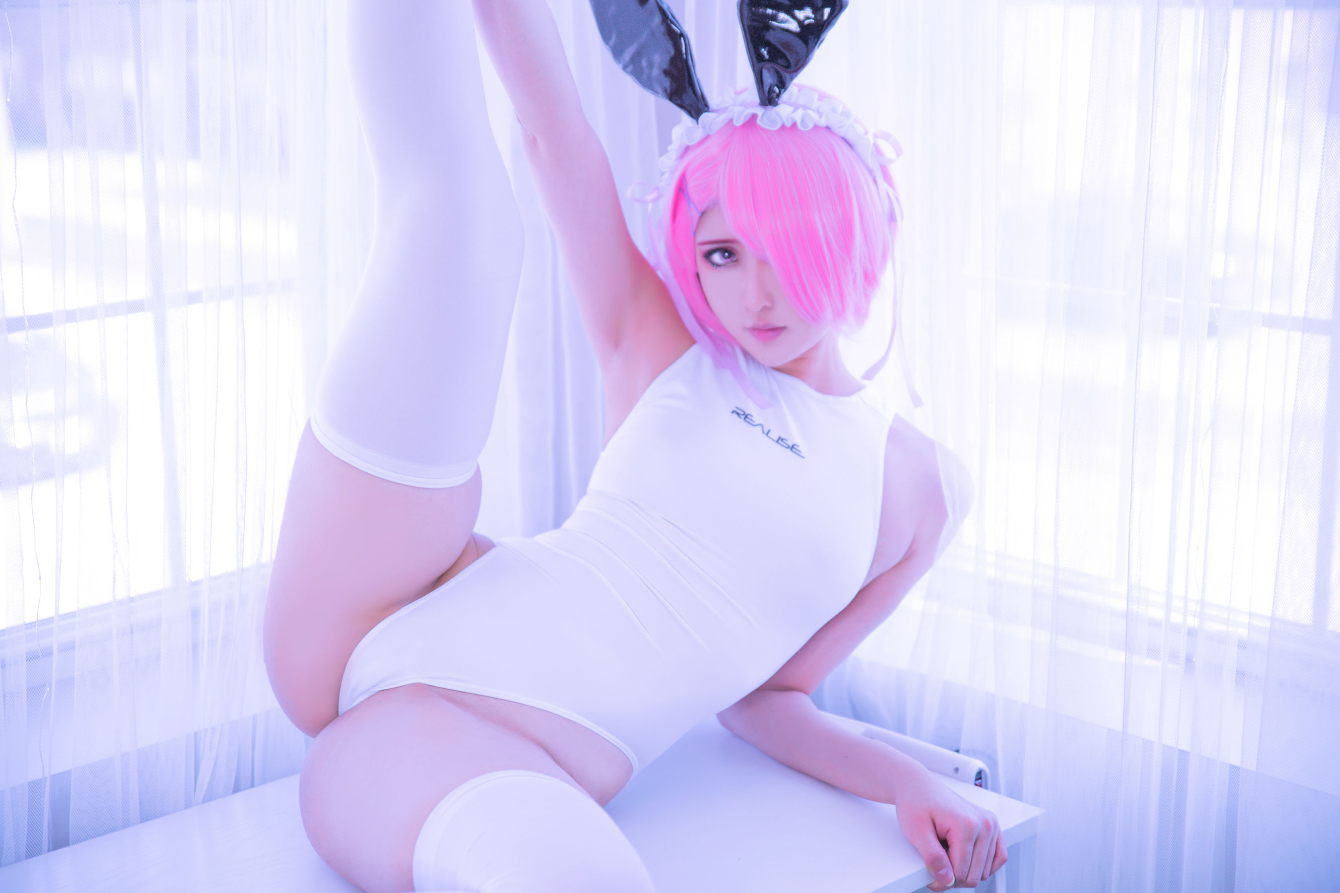 [福利COS] MisswarmJ - Ram Swimming Suit Outfit/(11P)